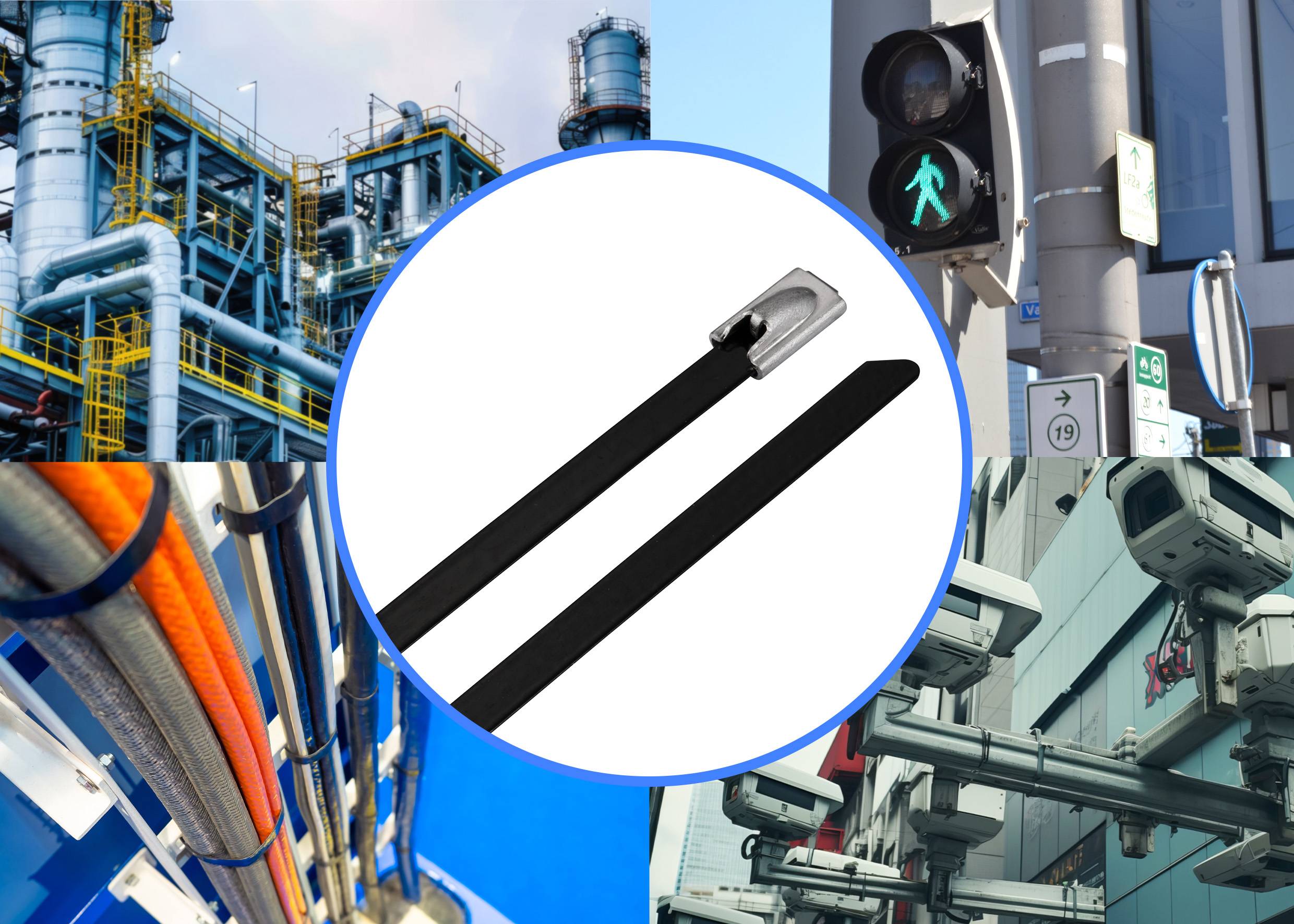 TRU COMPONENTS TC-12656652 Stahlkabelbinder 290mm 4.6mm AISI 304 mit Beschichtung 10St.