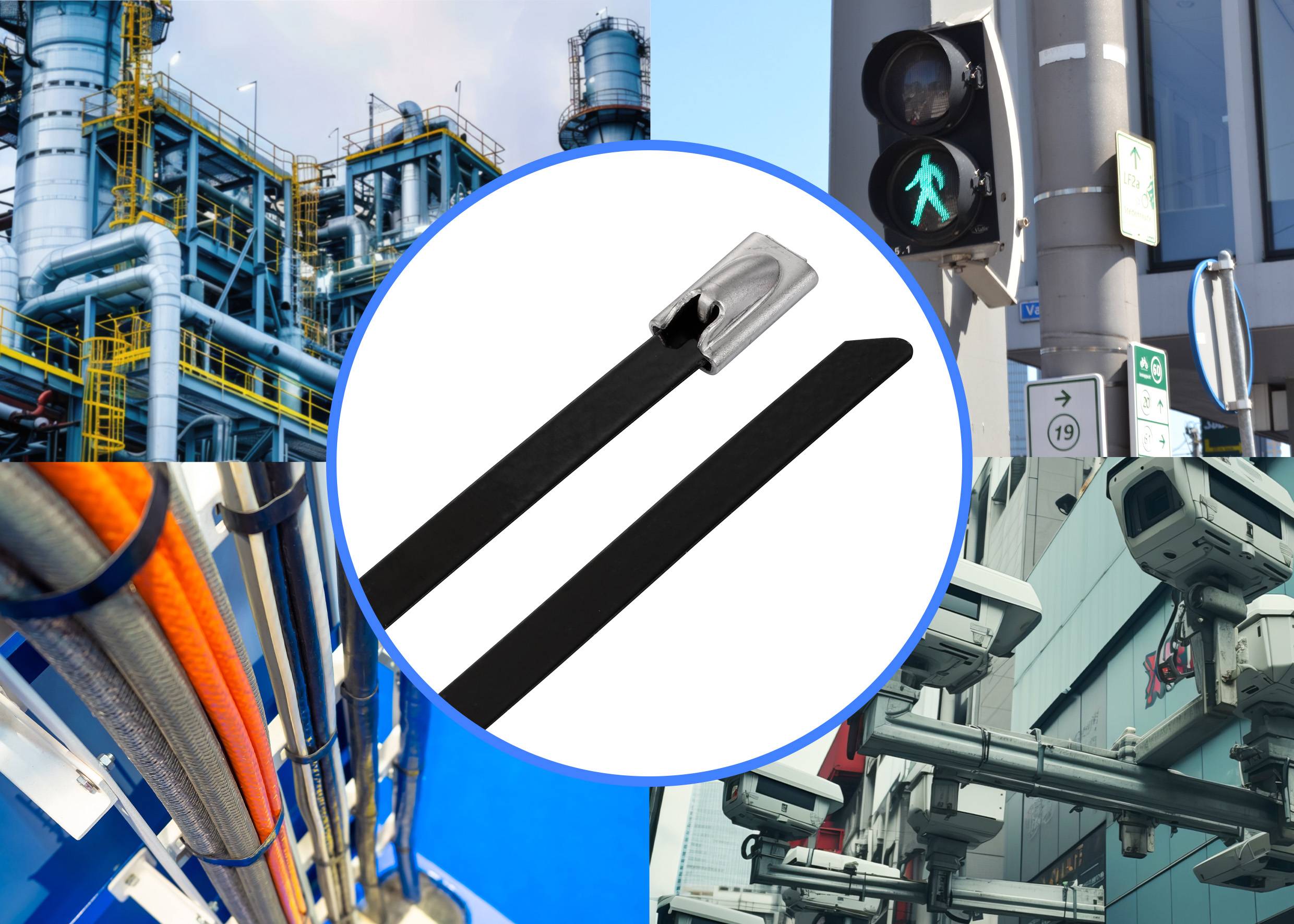 TRU COMPONENTS TC-12656664 Stahlkabelbinder 150mm 4.6mm AISI 316 mit Beschichtung 10St.