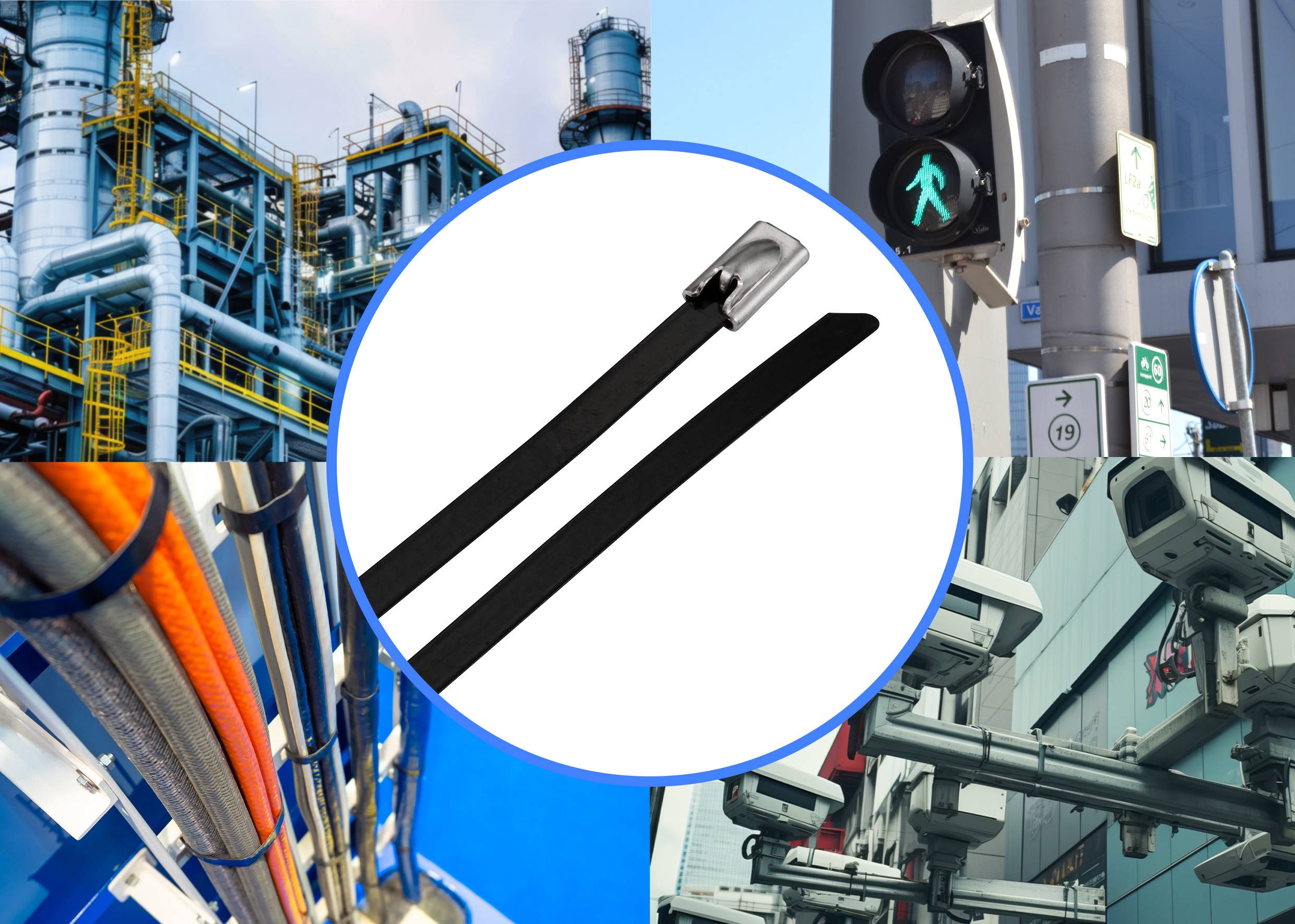 TRU COMPONENTS TC-12656668 Stahlkabelbinder 290mm 4.6mm AISI 316 mit Beschichtung 10St.