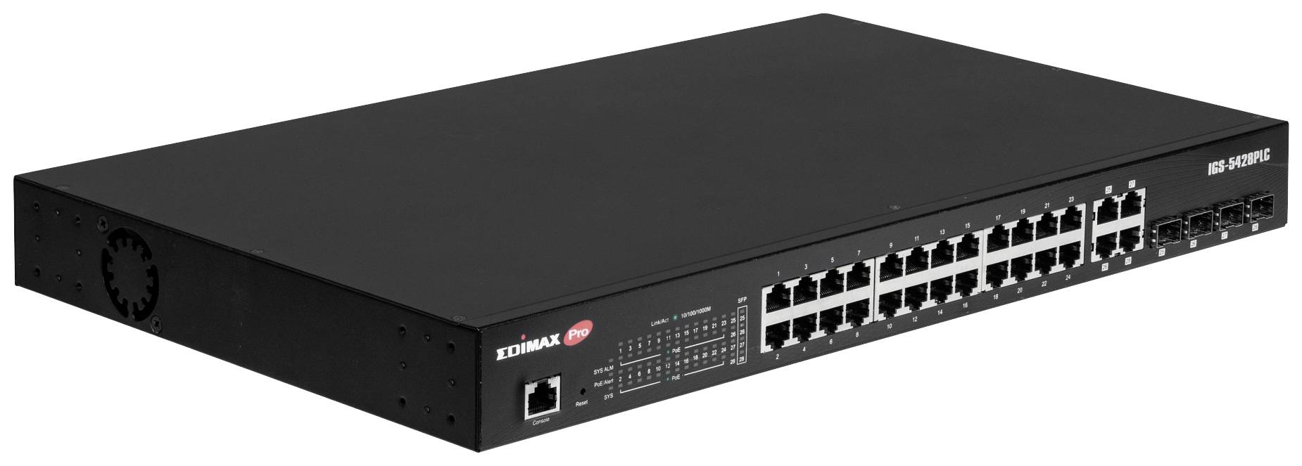 EDIMAX IGS-5428PLC Industrial Ethernet Switch 24 + 4 Port 56 GBit/s PoE-Funktion