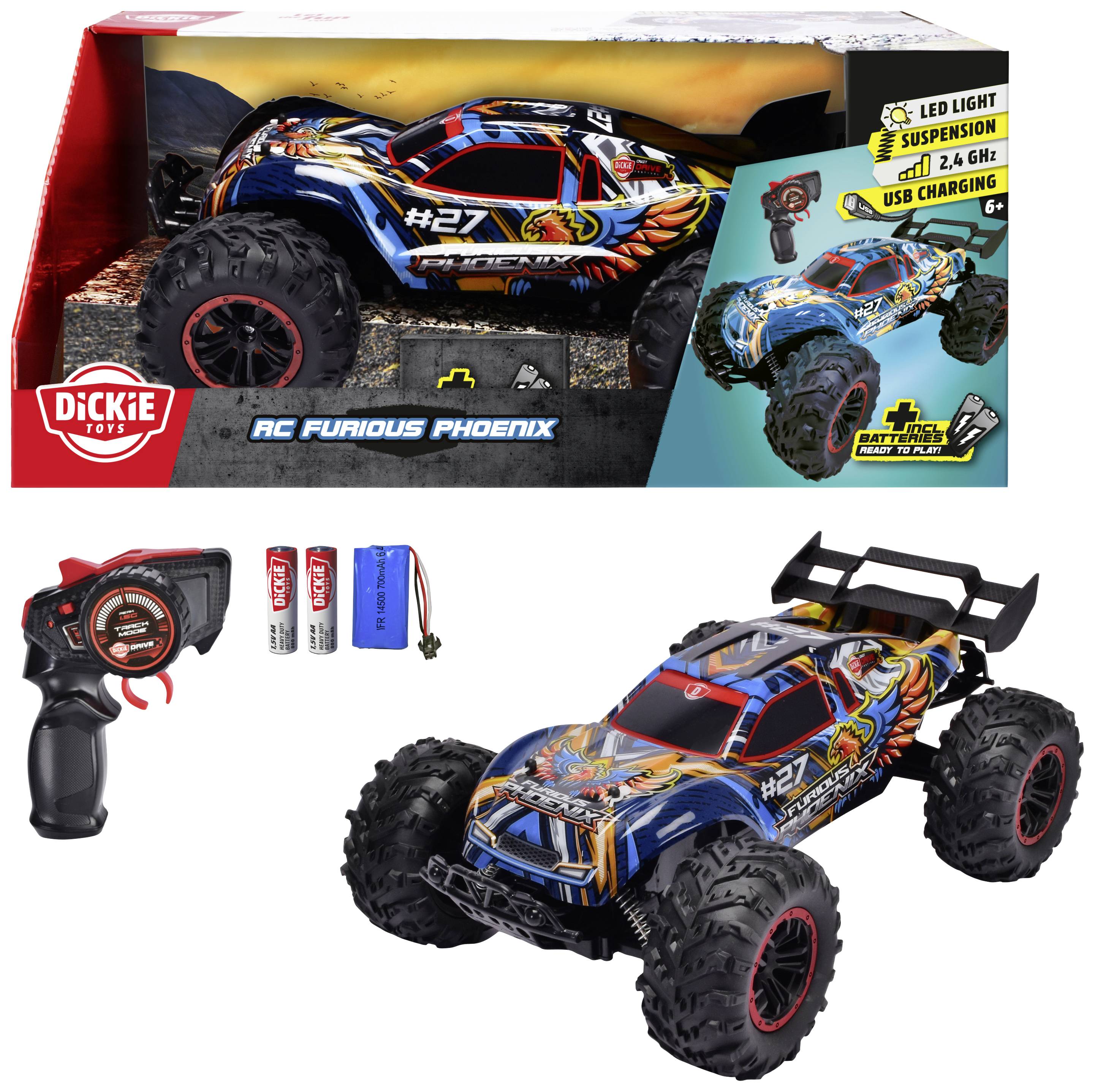 Dickie Toys 201108003 Furious Phoenix 1:10 RC Einsteiger Modellauto Elektro Truggy