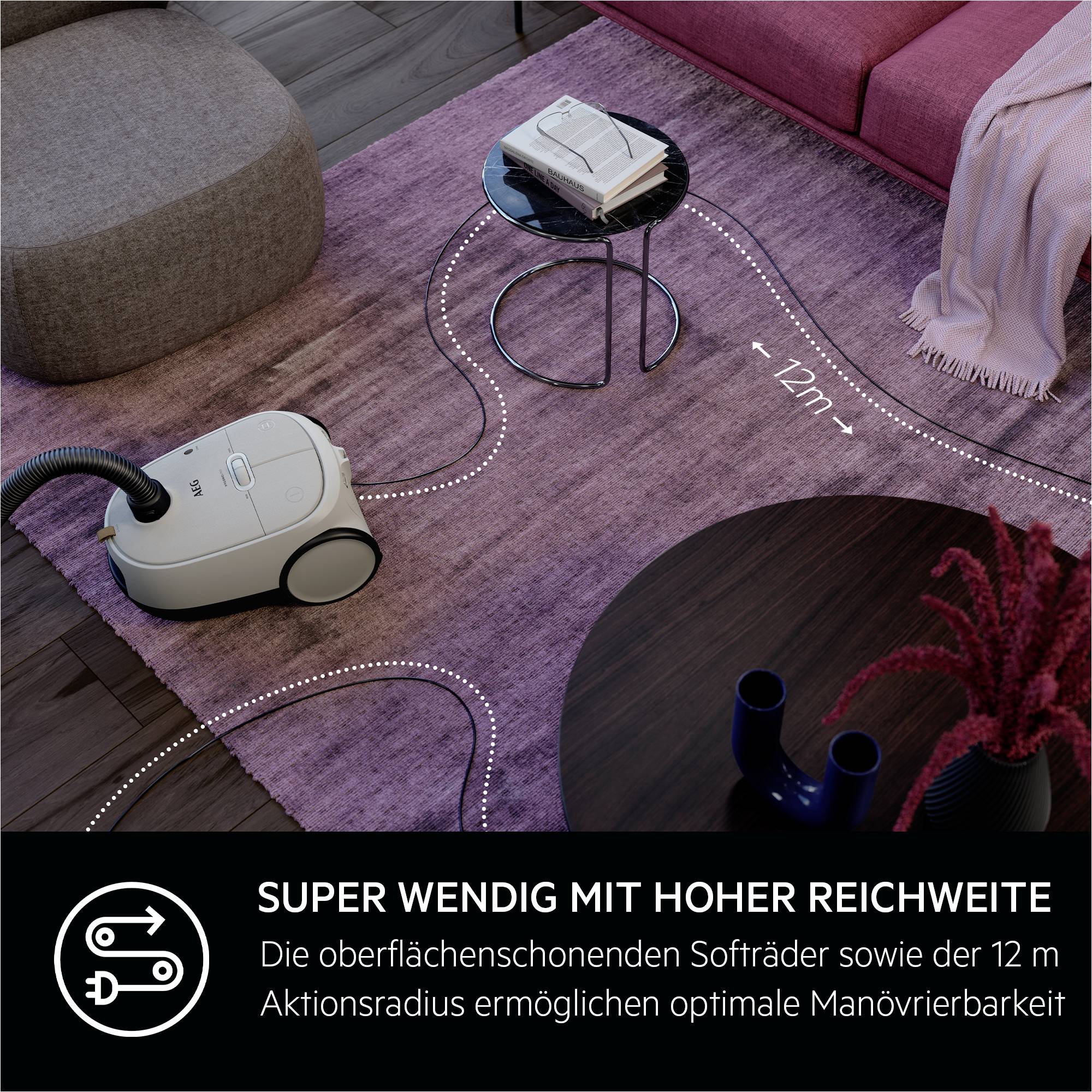AEG AB61H6SW Staubsauger mit Beutel weiß