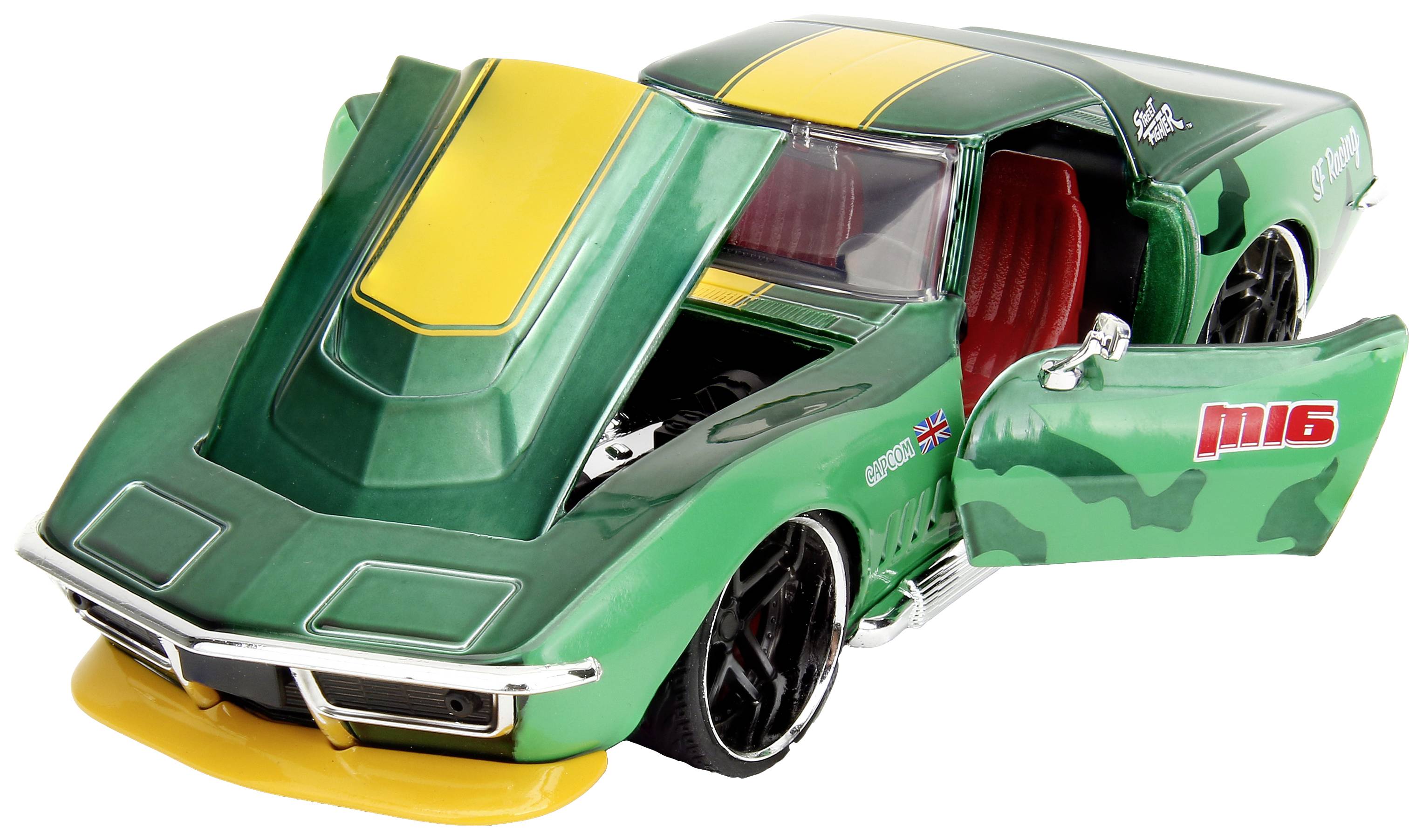 JADA TOYS Street Fighter 1969 Chevrolet Corvette Stingray ZL1 mit Cammy White Figur Fertigmodell PKW Modell