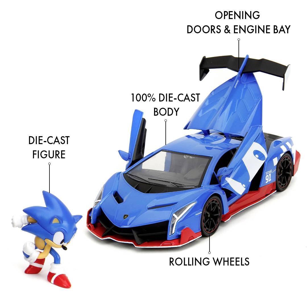 JADA TOYS Sonic Lamborghini Veneno Fertigmodell PKW Modell