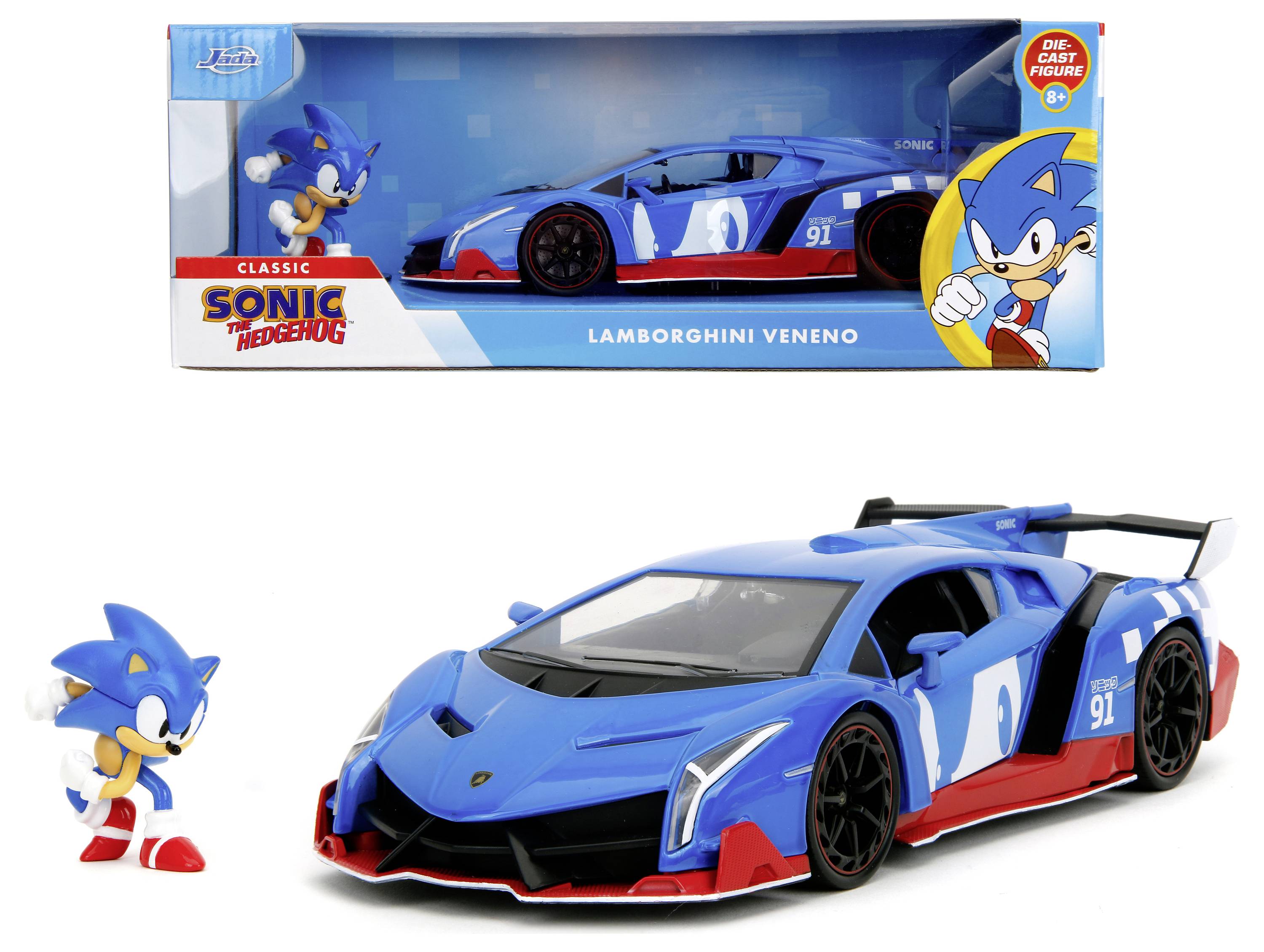 JADA TOYS Sonic Lamborghini Veneno Fertigmodell PKW Modell
