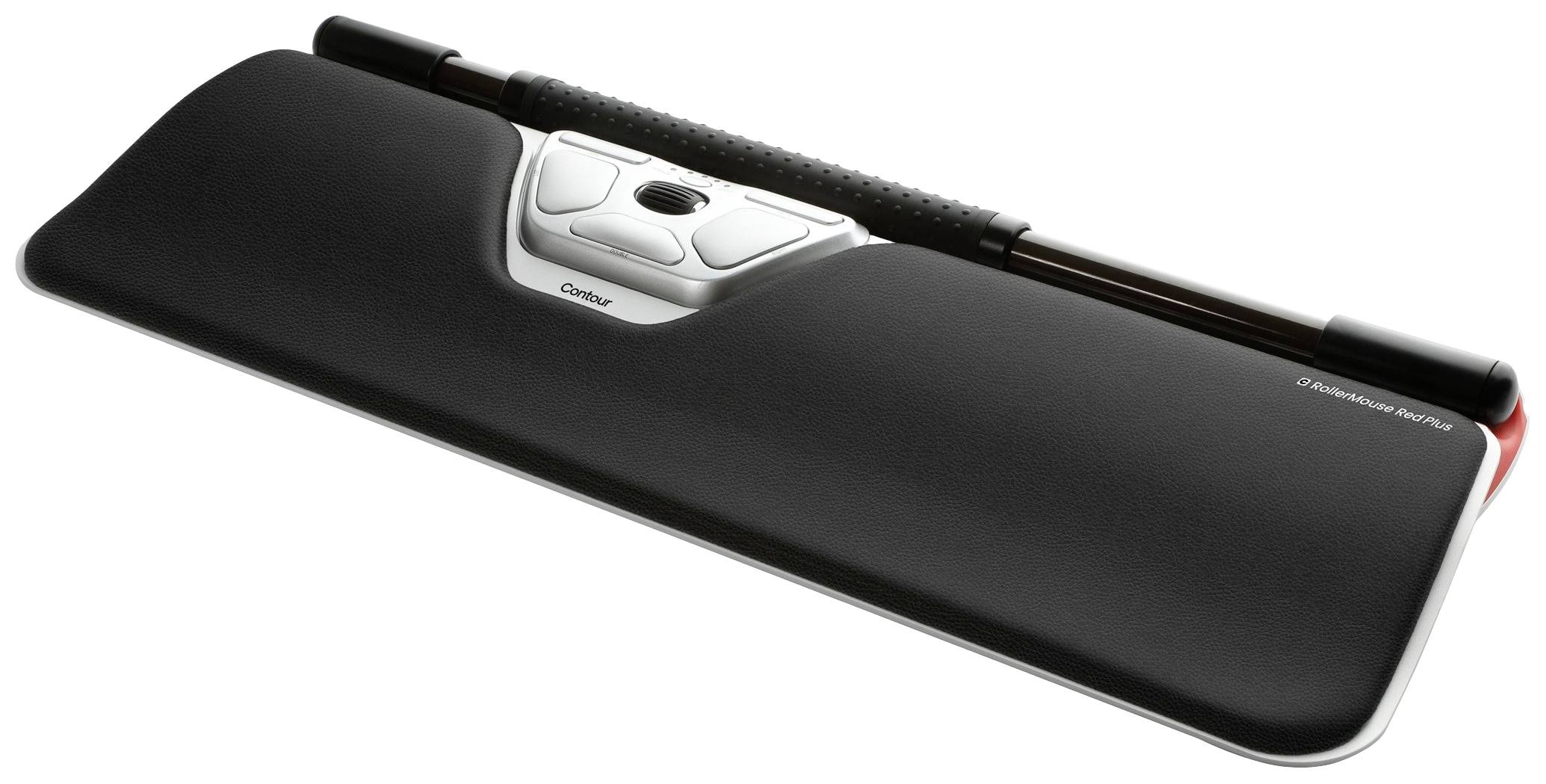 Eine ergonomische Computermaus mit Handgelenkauflage, designed für komfortables Arbeiten am Computer.