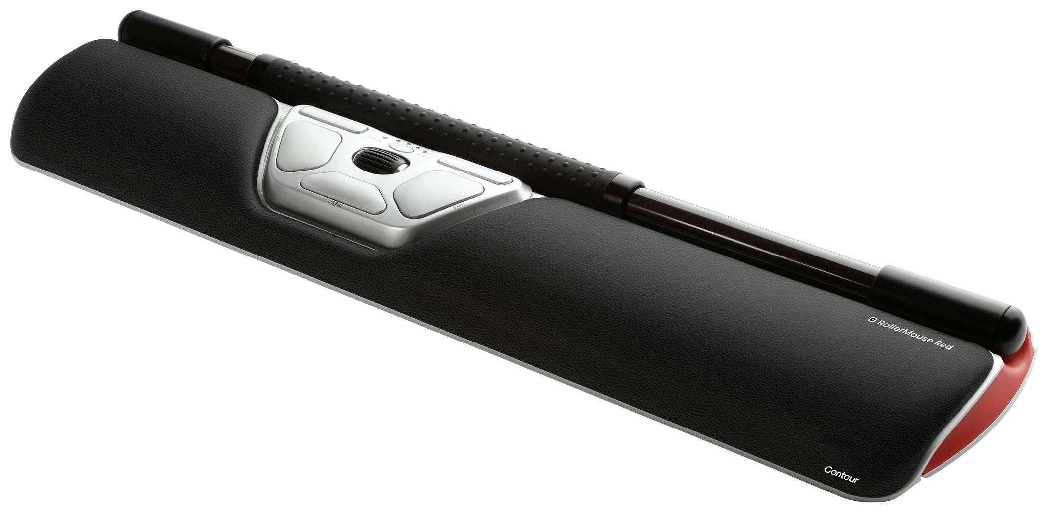 Ein ergonomisches Eingabegerät mit integrierter Handballenauflage und drei Tasten; dient der komfortablen Computersteuerung.