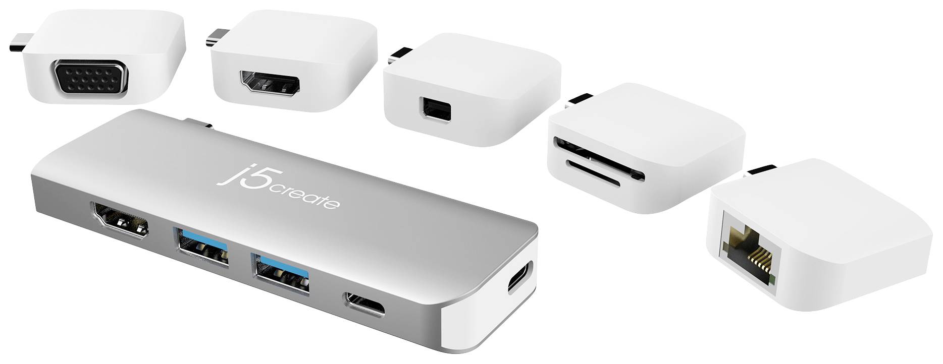 J5create USB-C® Dockingstation Dock Passend für Marke: Apple integrierter Kartenleser, USB-C® Powe