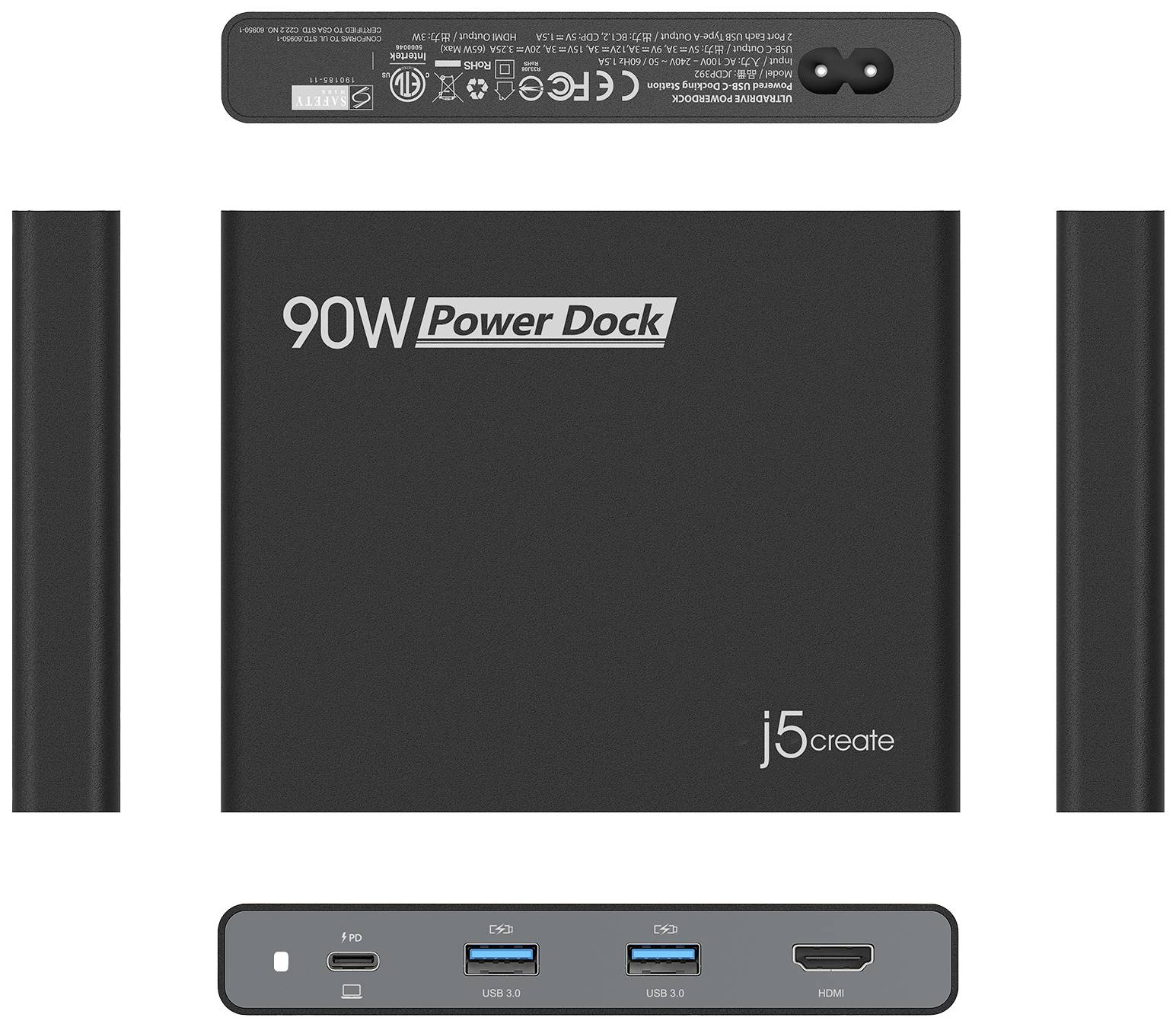 J5create USB-C® Dockingstation JCDP392-EN Passend für Marke: Universal USB-C® Power Delivery