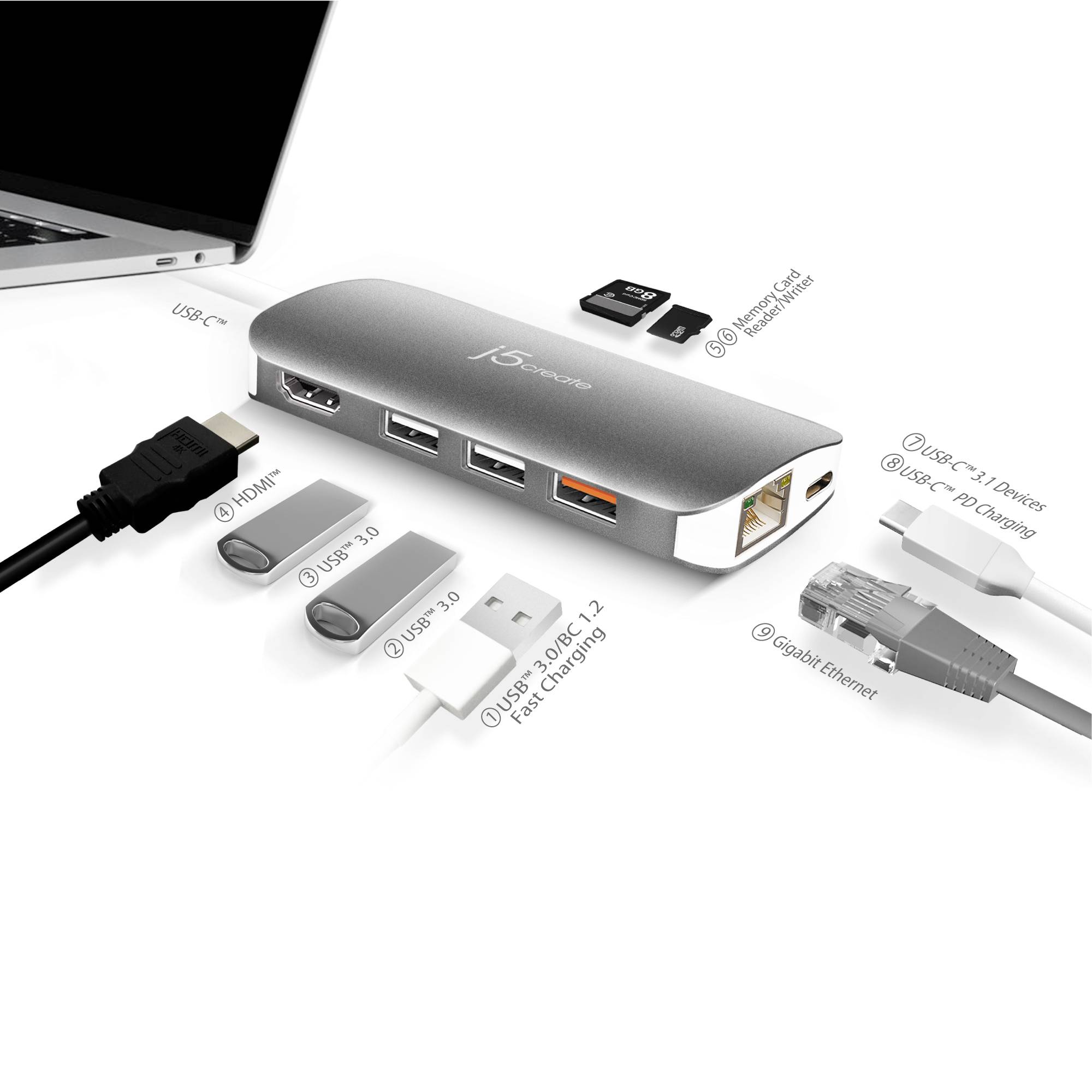 J5create USB-C® Dockingstation JCD383-N Passend für Marke: Universal