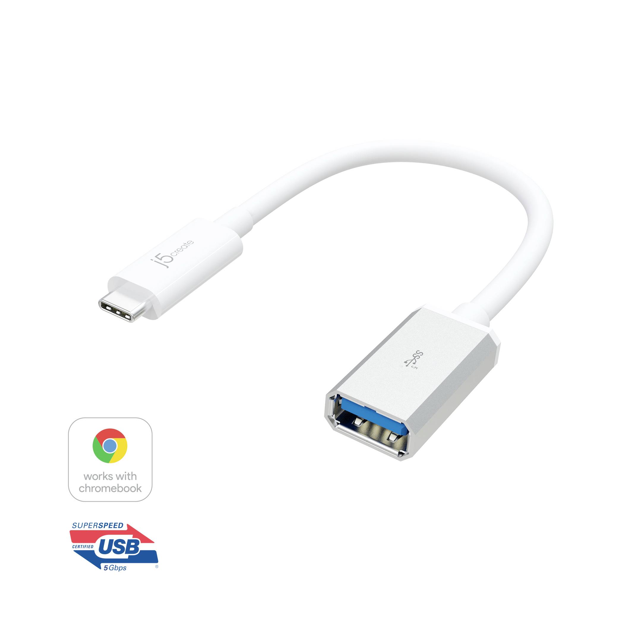 J5create USB 3.2 Gen 2 (USB 3.1 Gen 2) Adapter [1x USB-C® - 1x USB 3.2 Gen 2 (USB 3.1)] JUCX05-N 0.