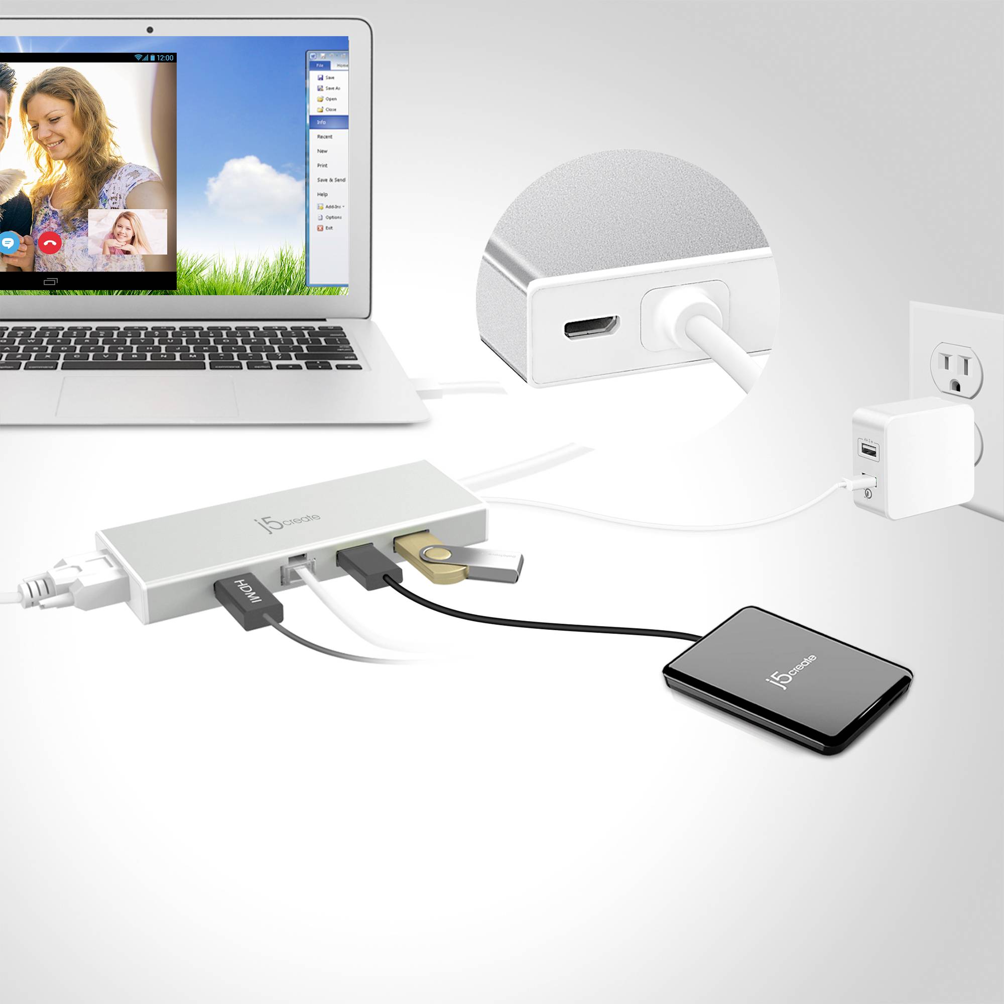 J5create Notebook Dockingstation JUD380-N Passend für Marke: Universal