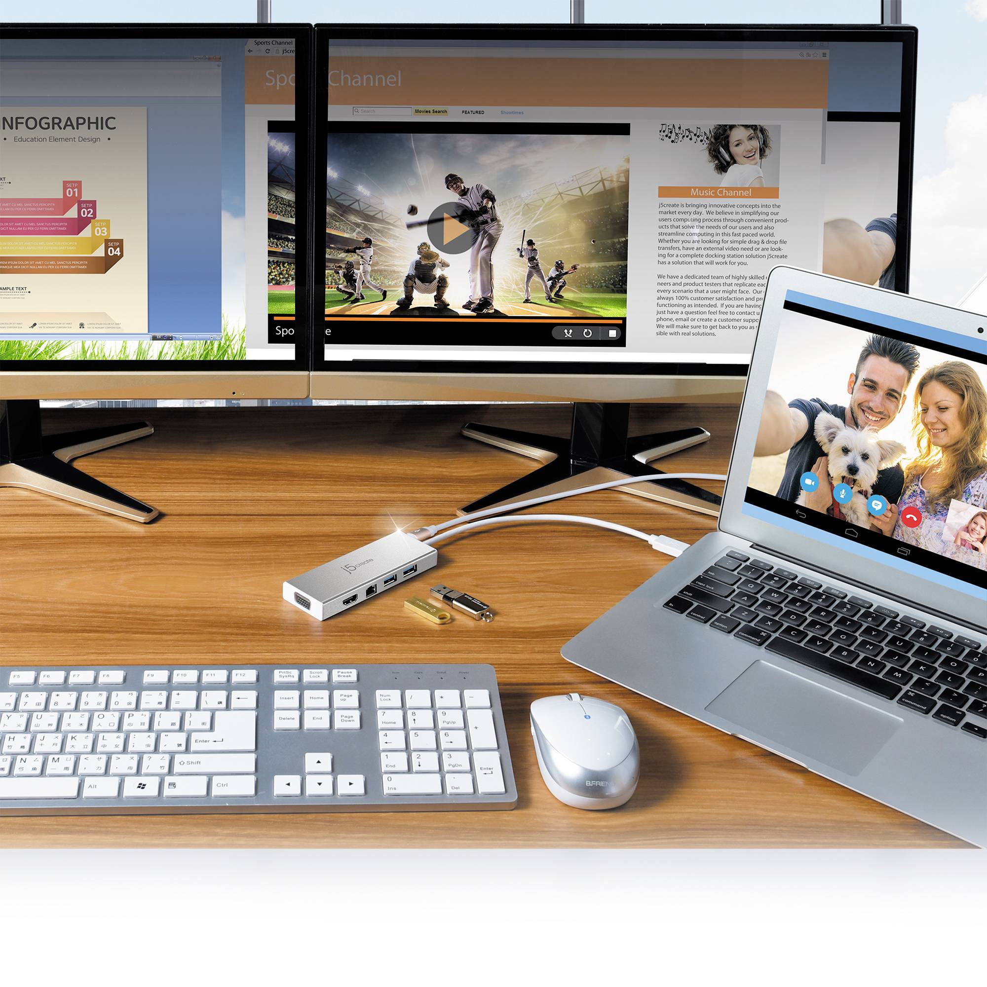 J5create Notebook Dockingstation JUD380-N Passend für Marke: Universal