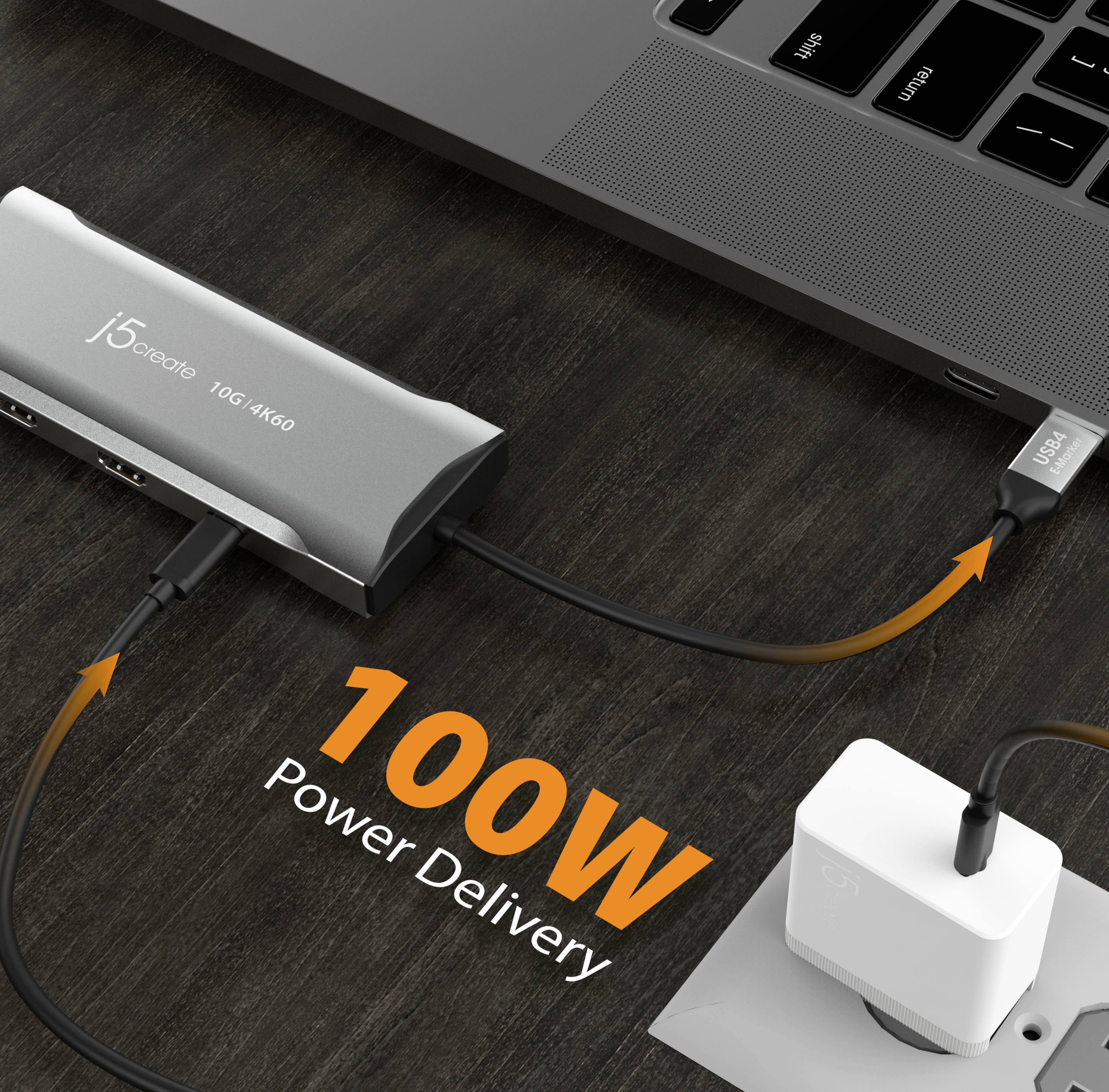 J5create USB-C® Mini-Dockingstation JCD397-N Passend für Marke: Apple, Microsoft integrierter Karte