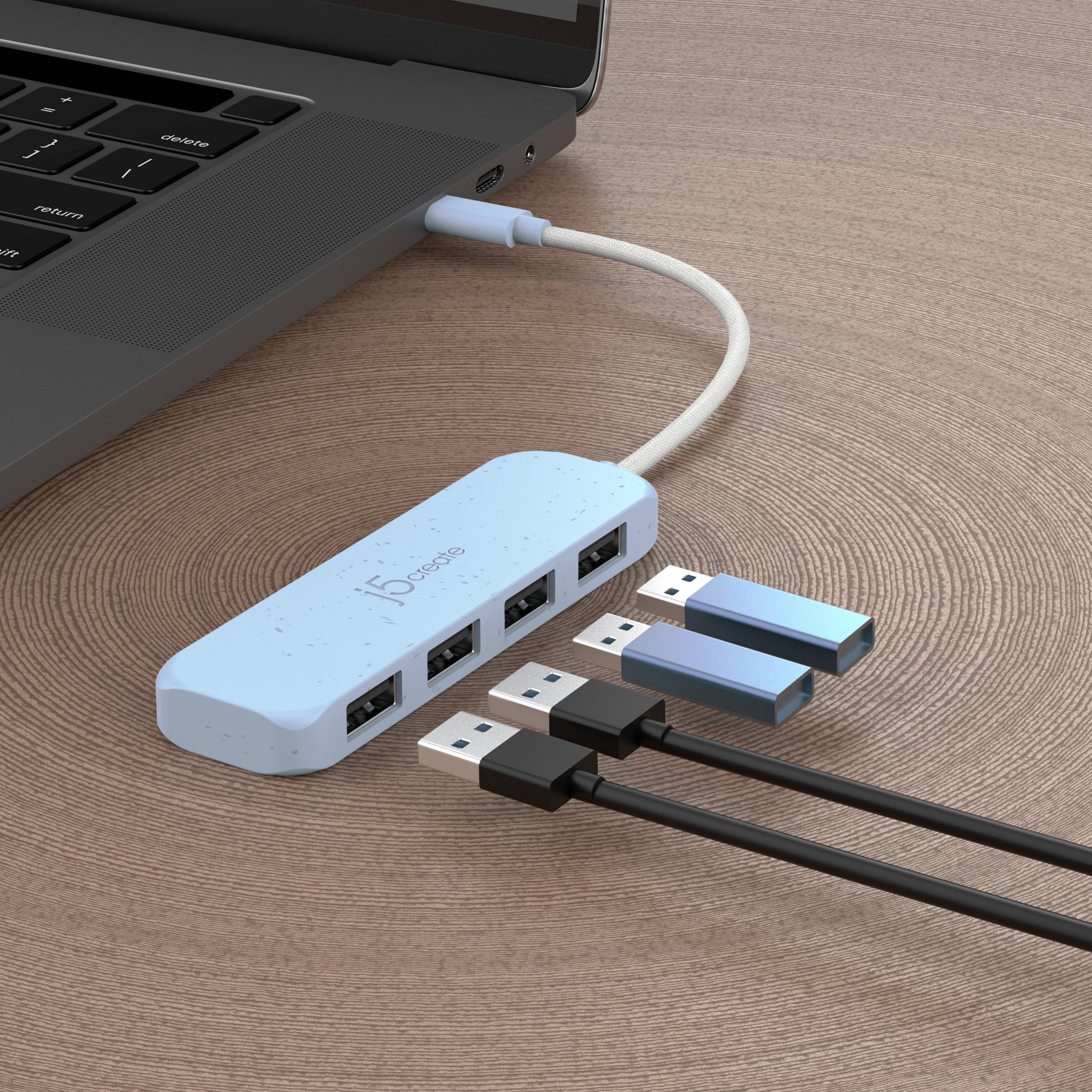 J5create JCH341EC-N 4 Port USB 3.2 Gen 2-Hub Cyan