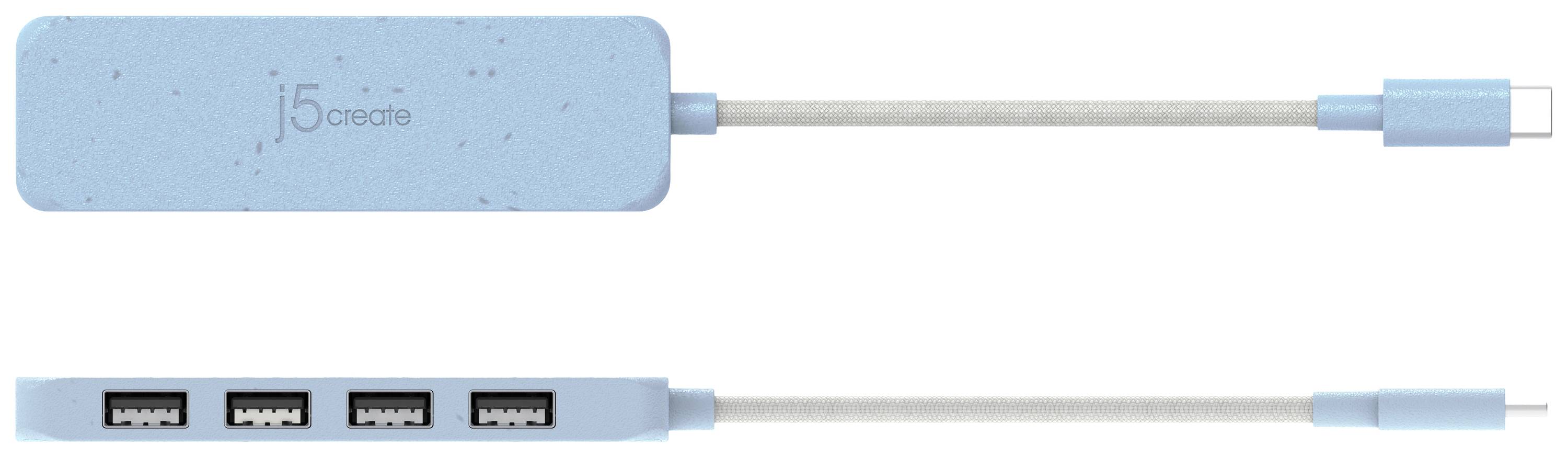 J5create JCH341EC-N 4 Port USB 3.2 Gen 2-Hub Cyan