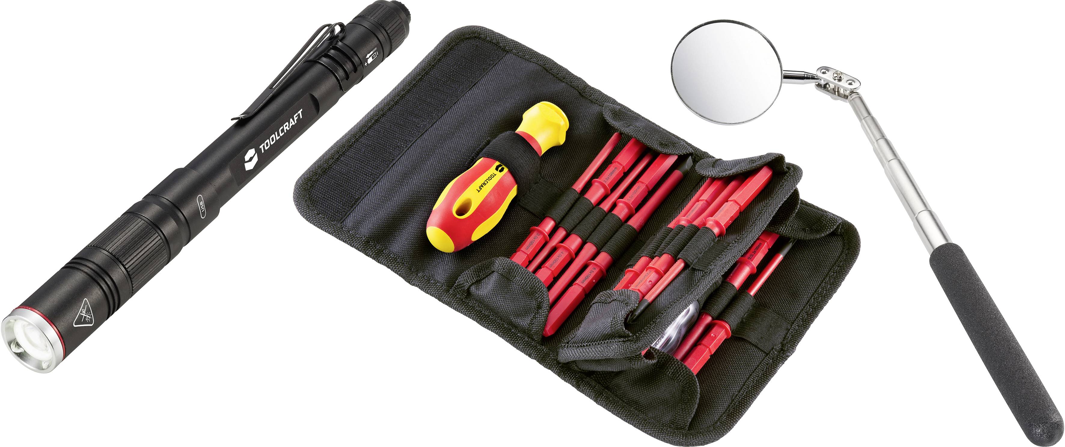 TOOLCRAFT Elektronik- u. Feinmechanik, Elektriker, VDE, Werkstatt Inspektionsset Schlitz, Außen-Sechsrund (TX), Kreuzschlitz