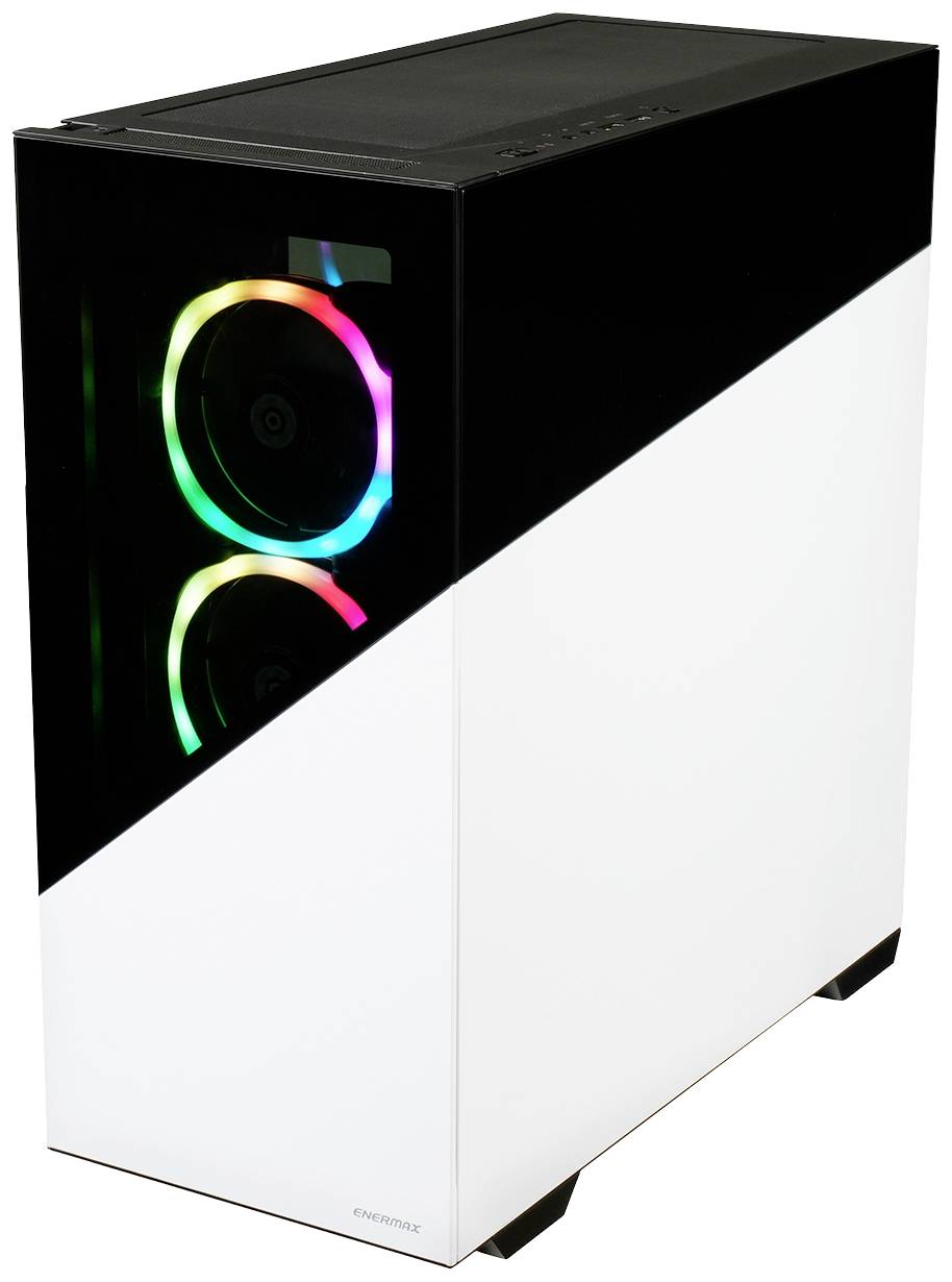 Enermax K8 Midi-Tower PC-Gehäuse Weiß 3 Vorinstallierte LED Lüfter, Seitenfenster
