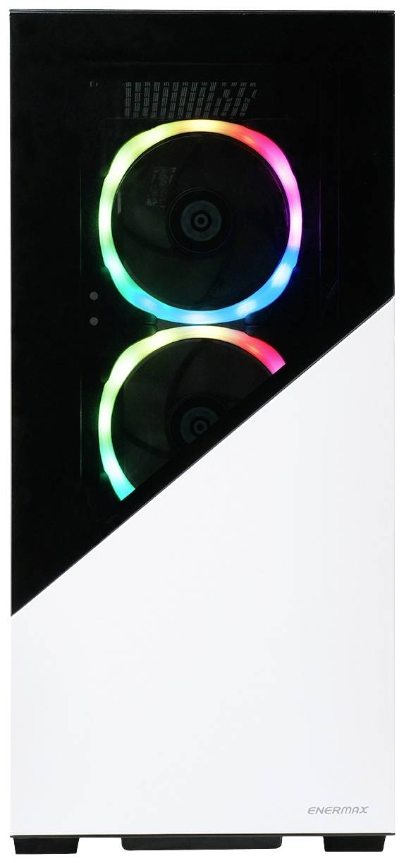 Enermax K8 Midi-Tower PC-Gehäuse Weiß 3 Vorinstallierte LED Lüfter, Seitenfenster