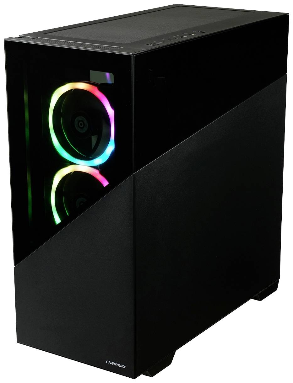 Enermax K8 Midi-Tower PC-Gehäuse Schwarz 3 Vorinstallierte LED Lüfter, Seitenfenster