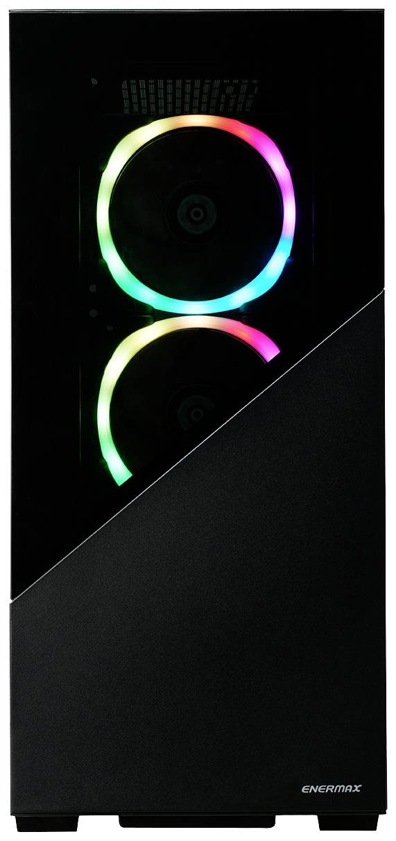 Enermax K8 Midi-Tower PC-Gehäuse Schwarz 3 Vorinstallierte LED Lüfter, Seitenfenster