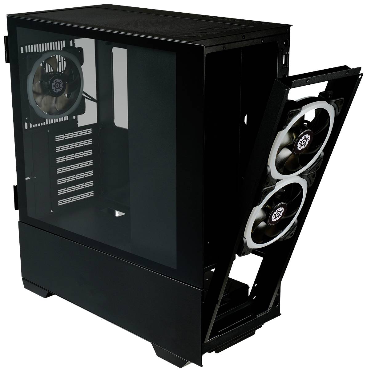 Enermax K8 Midi-Tower PC-Gehäuse Schwarz 3 Vorinstallierte LED Lüfter, Seitenfenster