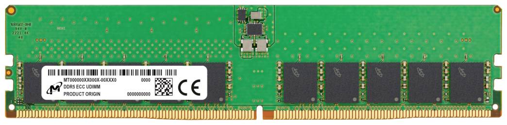 Micron MTC20C2085S1EC48BR PC-Arbeitsspeicher Modul Retail DDR5 32GB 1 x 32GB ECC 4800MHz 288pin DIMM CL40 MTC20C2085S1EC48BR
