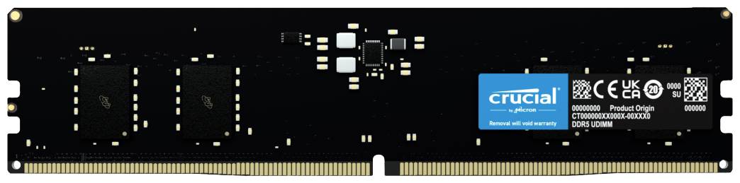 Crucial CT8G56C46U5 PC-Arbeitsspeicher Modul Retail DDR5 8GB 1 x 8GB on-die ECC 5600MHz 288pin DIMM CL46 CT8G56C46U5