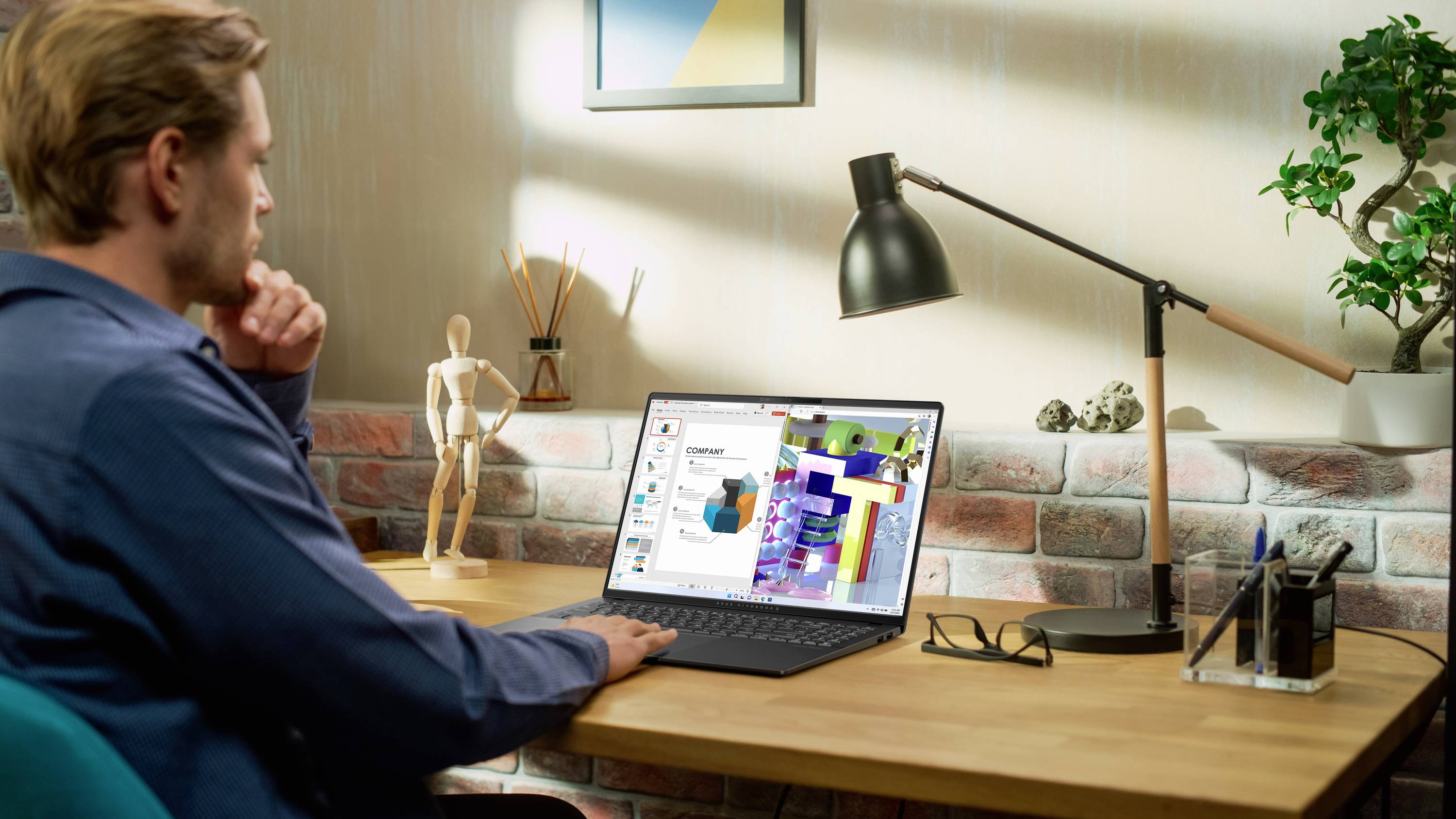 Asus Notebook Vivobook S 16 40.6 cm (16 Zoll) Intel® Core™ Ultra 9 185H 16 GB RAM 1 TB SSD Deutsch, QWERTZ Schwarz 90NB12E3-M00AE0