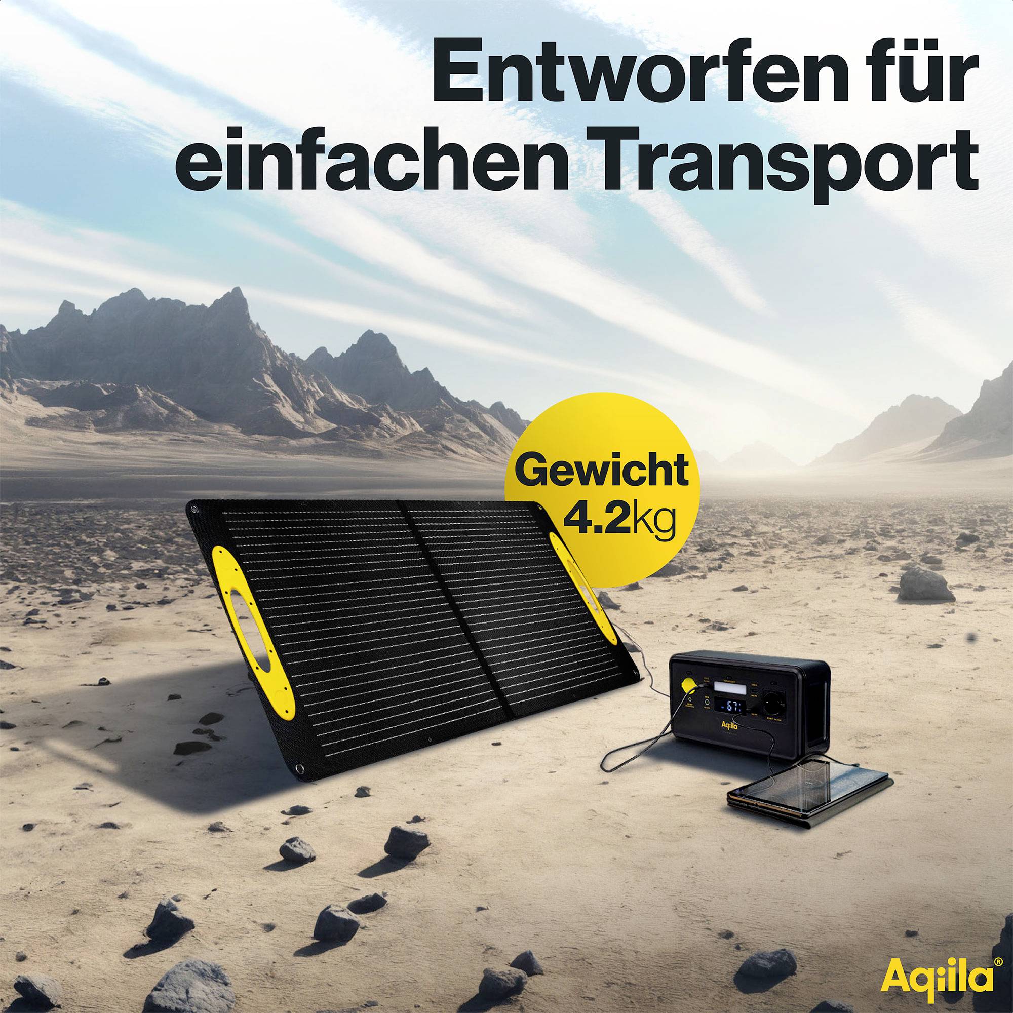 Aqiila SUNBIRD P100 AQSO100SUN003 Solar-Ladegerät Ladestrom Solarzelle 4.88A 100W