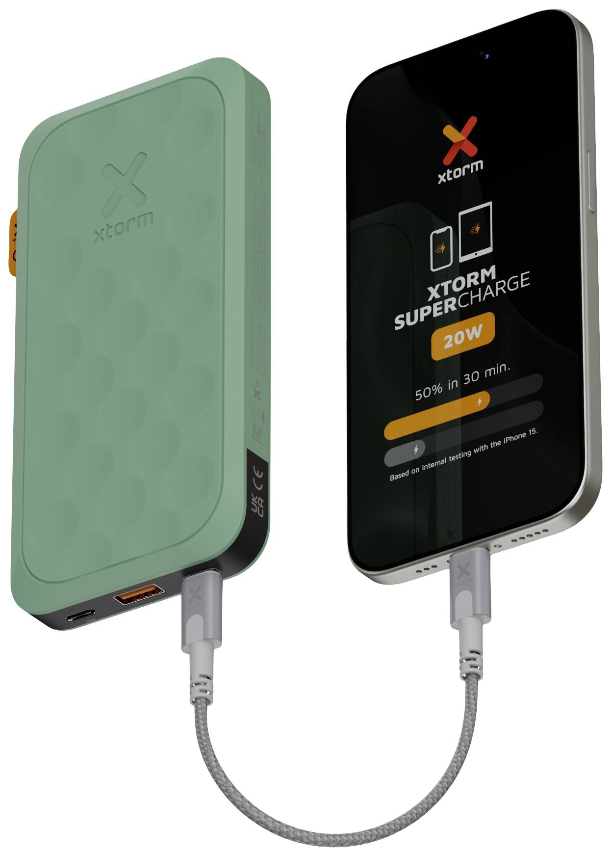 XTORM FS5103 USB-C® Akku 10000 mAh LiPo USB-A, USB-C® Salbei-Grün