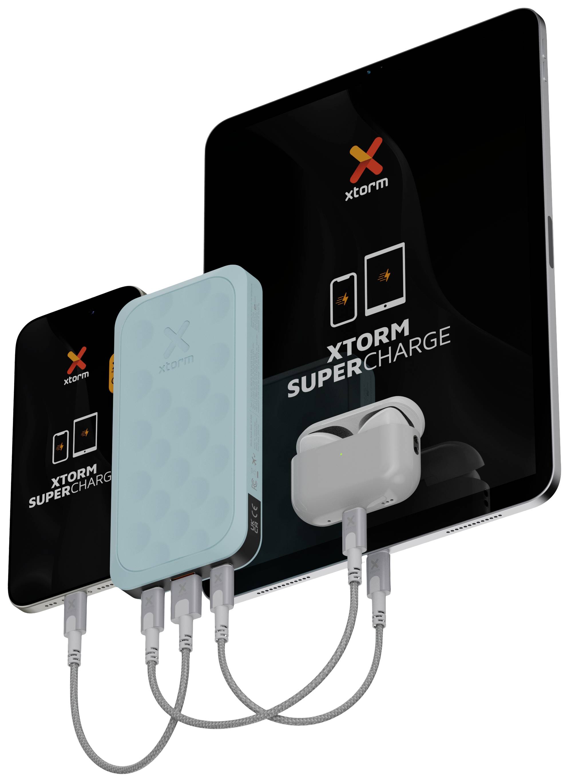 XTORM FS5102 USB-C® Akku 10000 mAh LiPo USB-A, USB-C® Blau-Grün