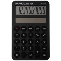 Maul ECO MD 1 Taschenrechner Schwarz Display (Stellen): 10solarbetrieben (B x H x T) 76 x 120 x 13mm Maul ECO MD 1 Taschenrechner Schwarz Display (Stellen): 10solarbetrieben (B x H x T) 76 x 120 x 13mm
