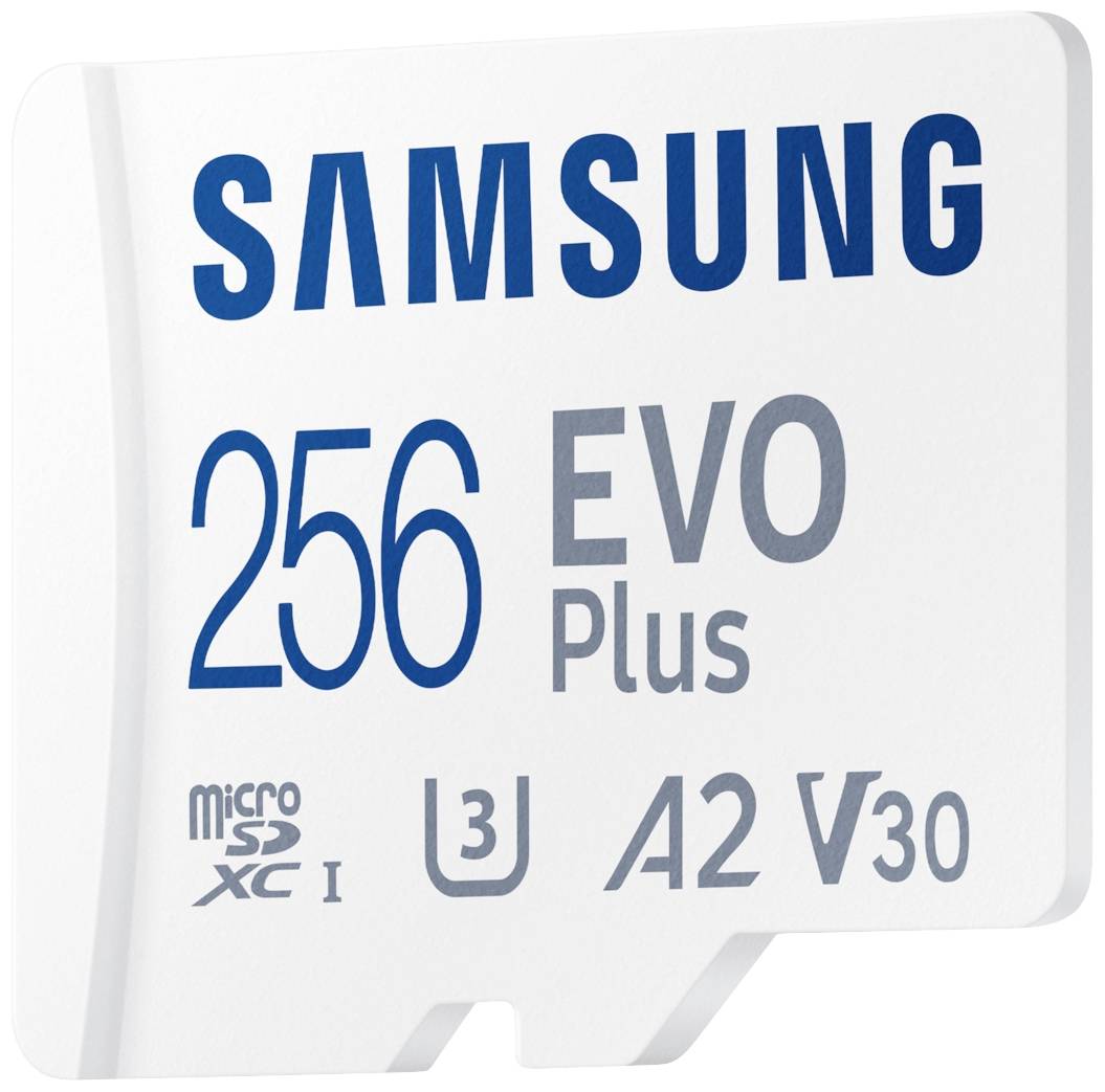 Samsung EVO Plus microSD-Karte Retail 256 GB UHS-I, v30 Video Speed Class, A2 Application Performance Class inkl. SD-Adapter