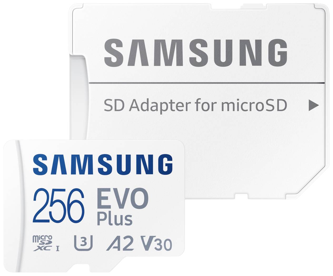 Samsung EVO Plus microSD-Karte Retail 256 GB UHS-I, v30 Video Speed Class, A2 Application Performance Class inkl. SD-Adapter