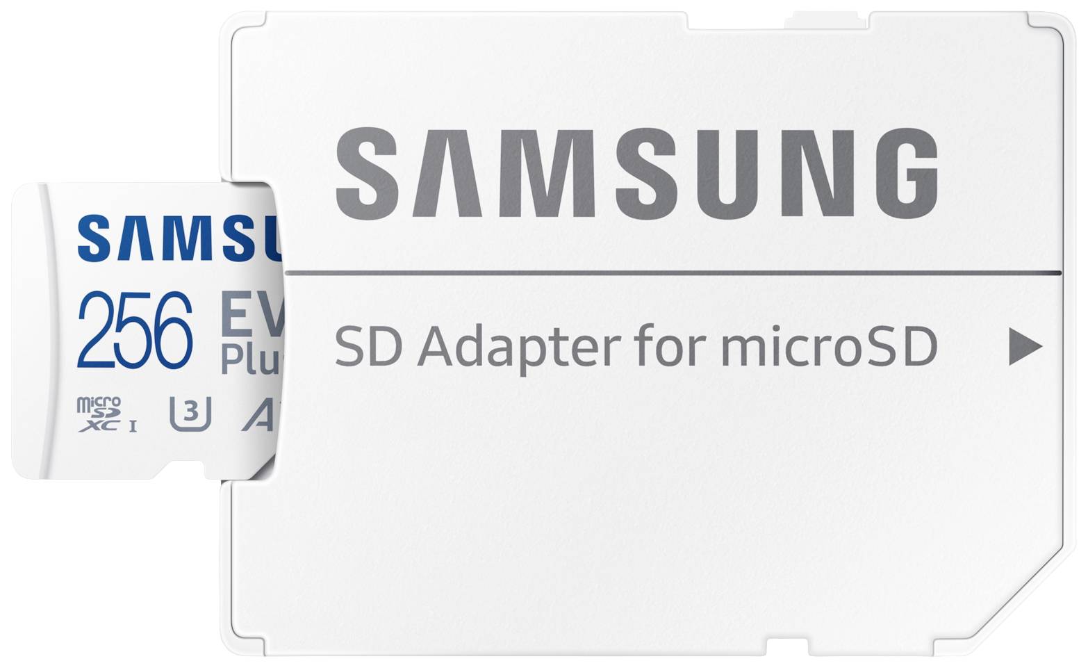 Samsung EVO Plus microSD-Karte Retail 256GB UHS-I, v30 Video Speed Class, A2 Application Performance Class inkl. SD-Adapter