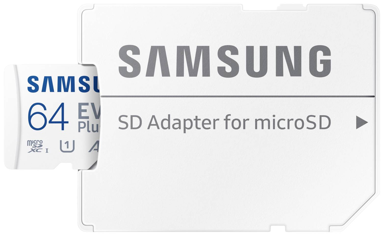 Samsung 64 GB EVO Plus microSD-Karte wird aus SD-Adapter gezogen.