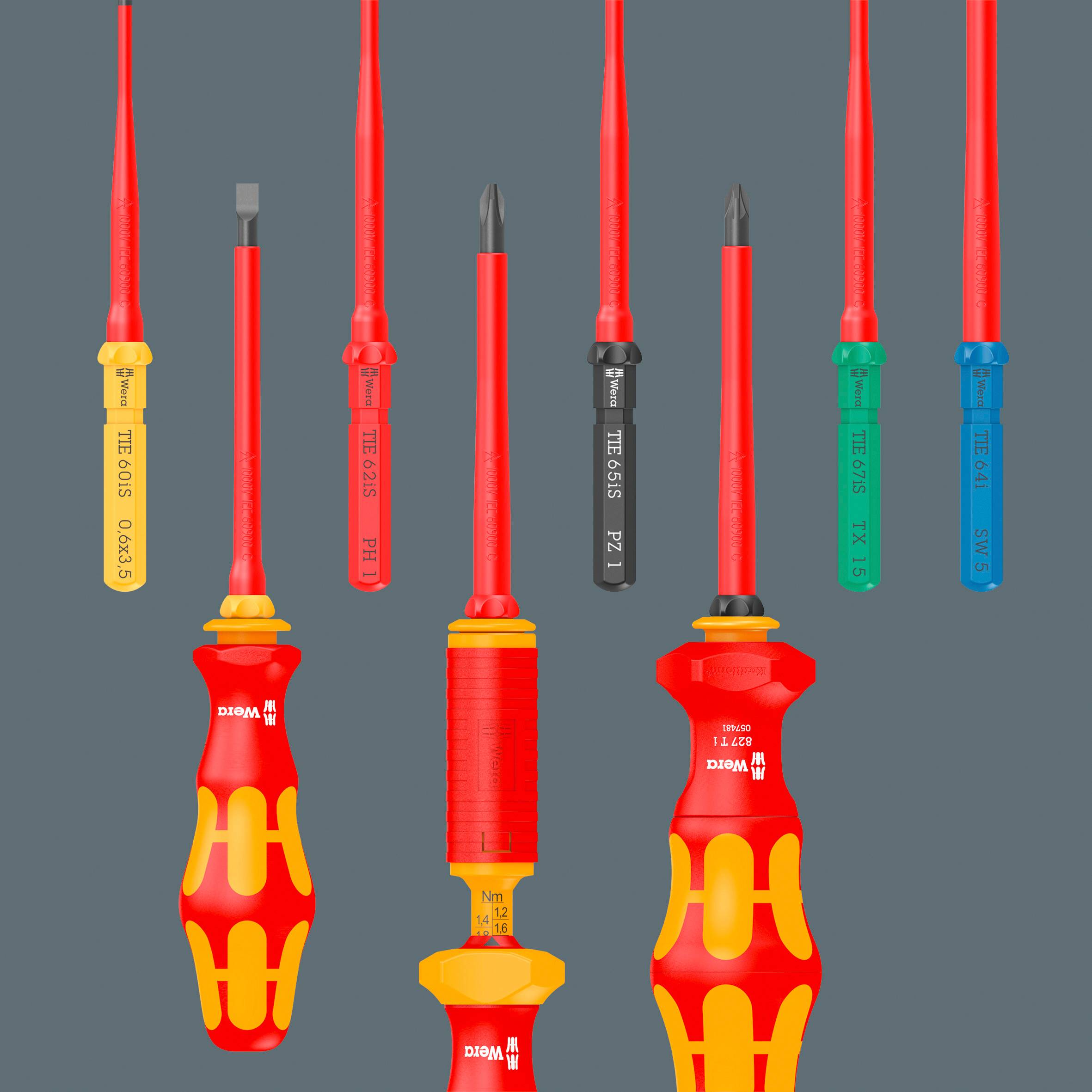 Wera Kraftform Kompakt VDE 60 i 1,2 x 6,5 x 157mm TIE Elektriker Schlitz Wechselklinge 6.5mm 157mm