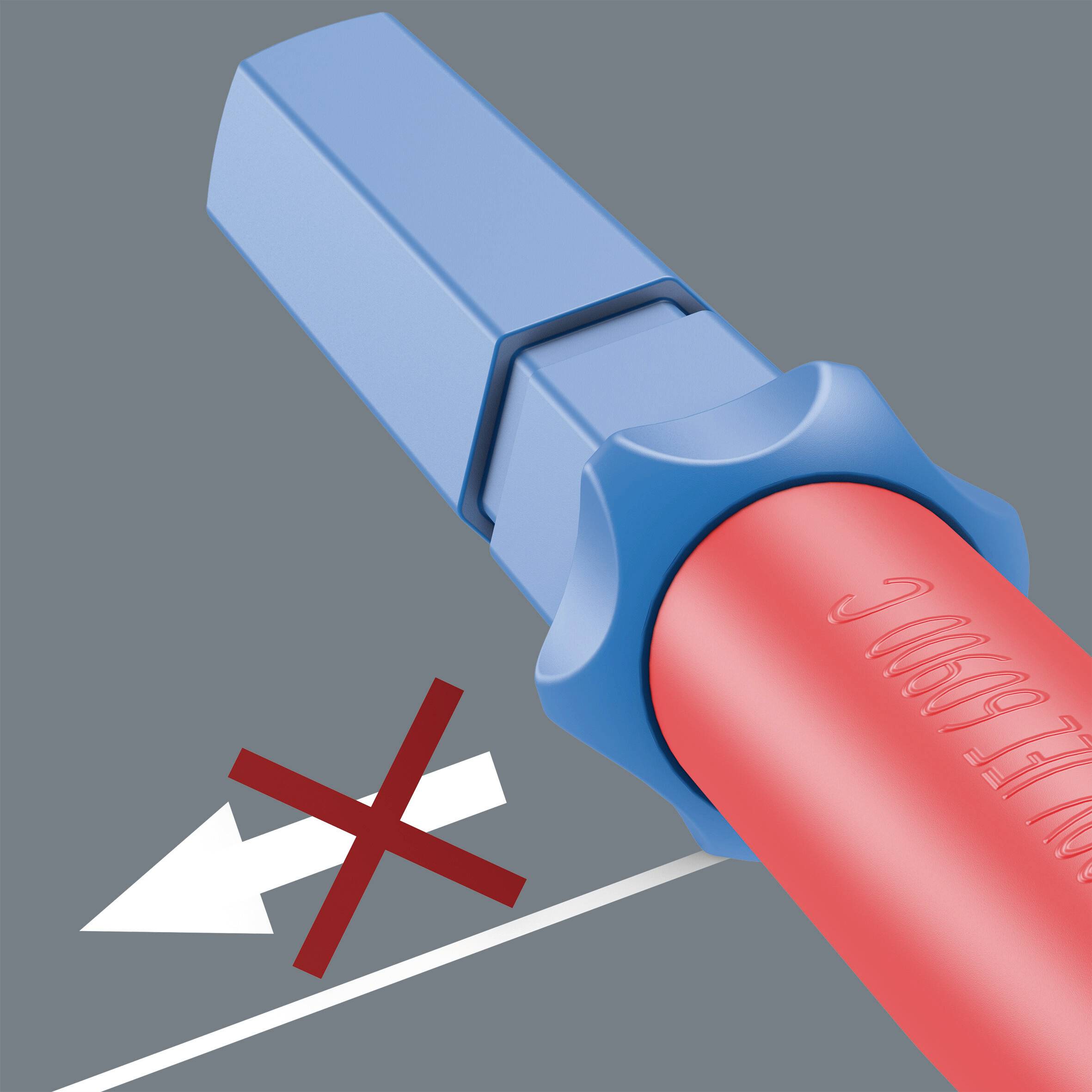 Ein blauer Inhalator zeigt eine rote Membran mit einem X-Symbol daneben, was anzeigt, dass er falsch verwendet wird.