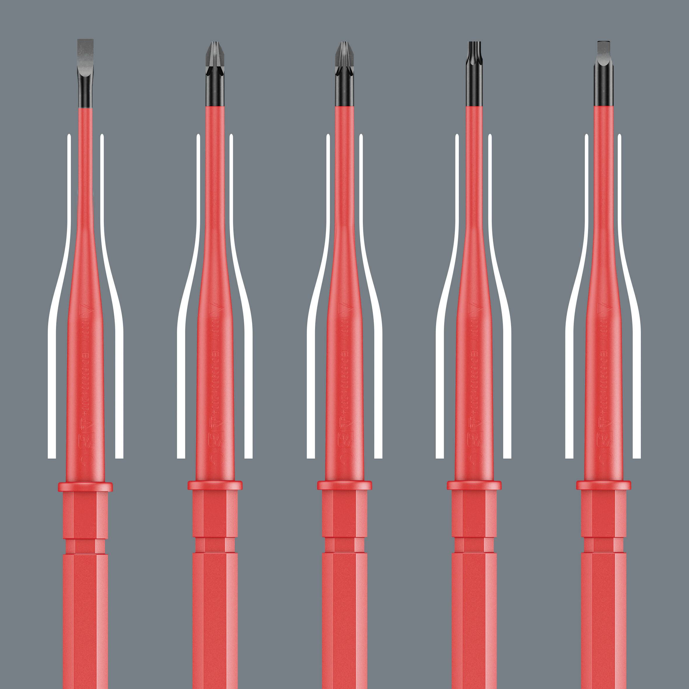 Wera Kraftform Kompakt VDE 65 iS PZ 1 x 157 mm TIE Elektriker Pozidriv Wechselklinge PZ 1