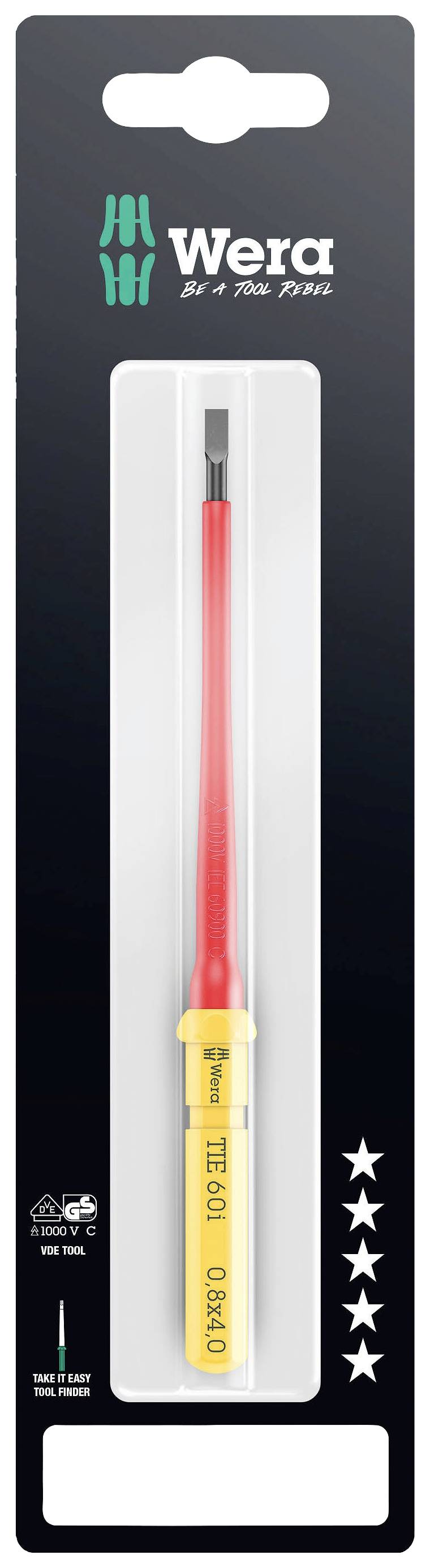 Wera Kraftform Kompakt VDE 60 i 0,8x4,0x157mm TIE SB Elektriker Schlitz Wechselklinge 4.0mm