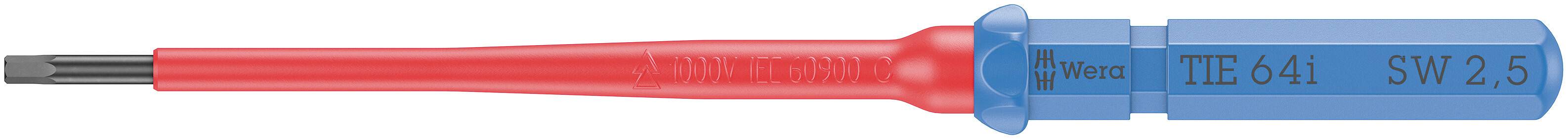 Wera Kraftform Kompakt VDE 64 i 2,5 x 157mm TIE SB Elektriker Innen-Sechskant Wechselklinge 2.5mm