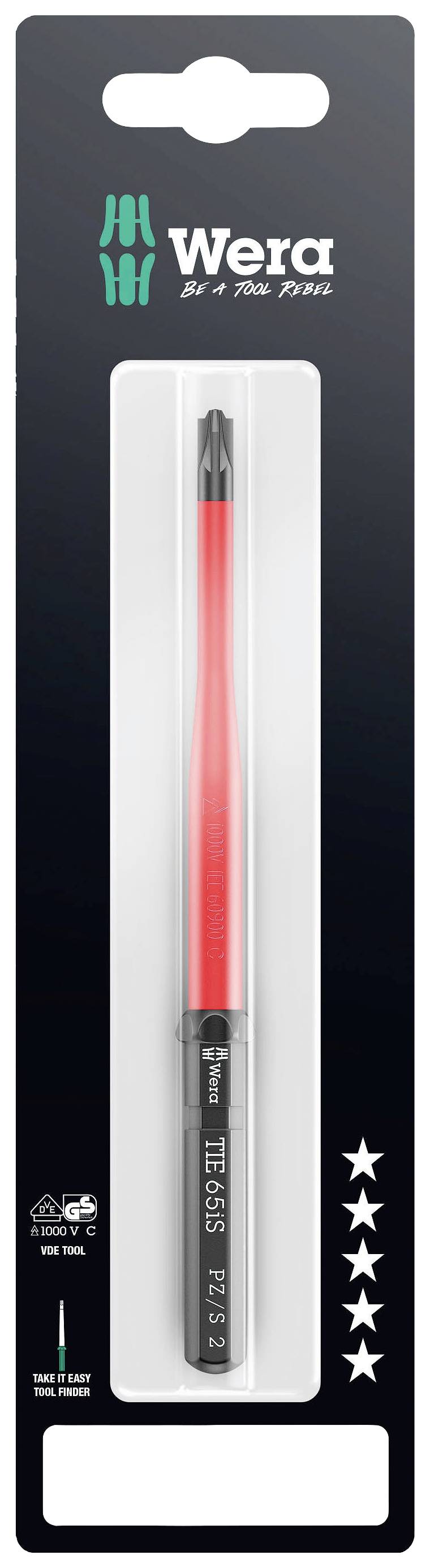 Wera Kraftform Kompakt VDE 65 iS PZ/S # 2x157mm TIE SB Elektriker Plus/Minus Wechselklinge 2mm