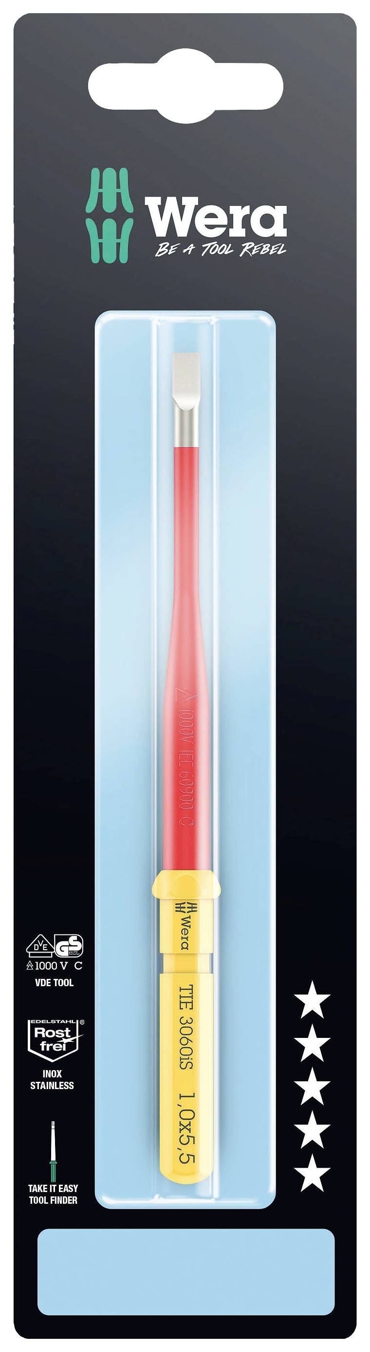 Wera Kraftform Kompakt VDE 3060 iS 1,0x5,5x157mm TIE SB Elektriker Schlitz Wechselklinge 5.5mm