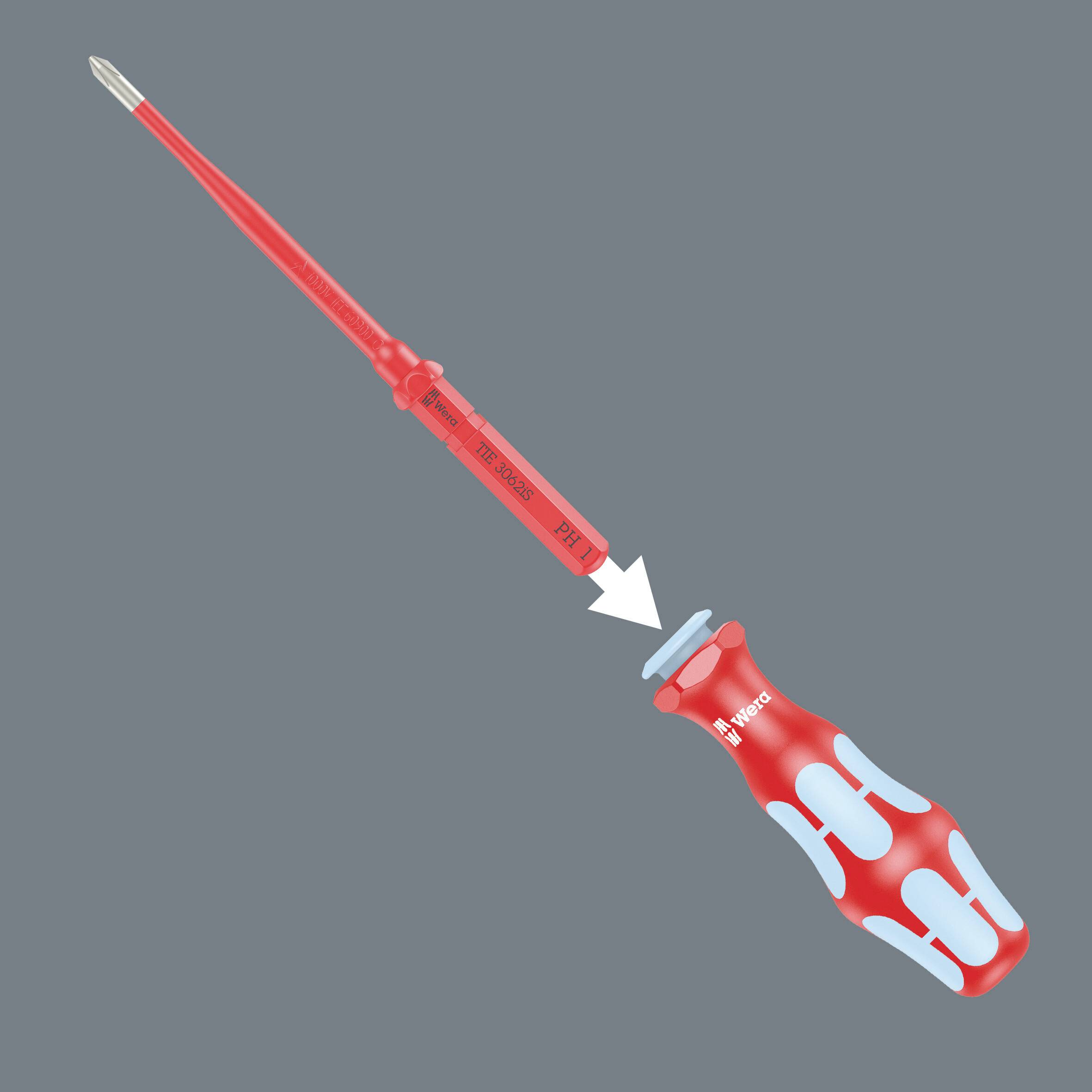 Wera Kraftform Kompakt VDE 3062 iS PH 2 x 157mm TIE SB Elektriker Kreuz Wechselklinge PH 2