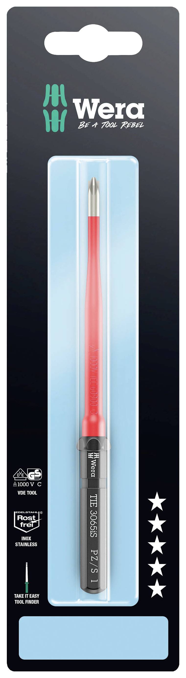 Wera Kraftform Kompakt VDE 3065 iS PZ/S #1x157mm TIE SB Wechselklinge PZ 1