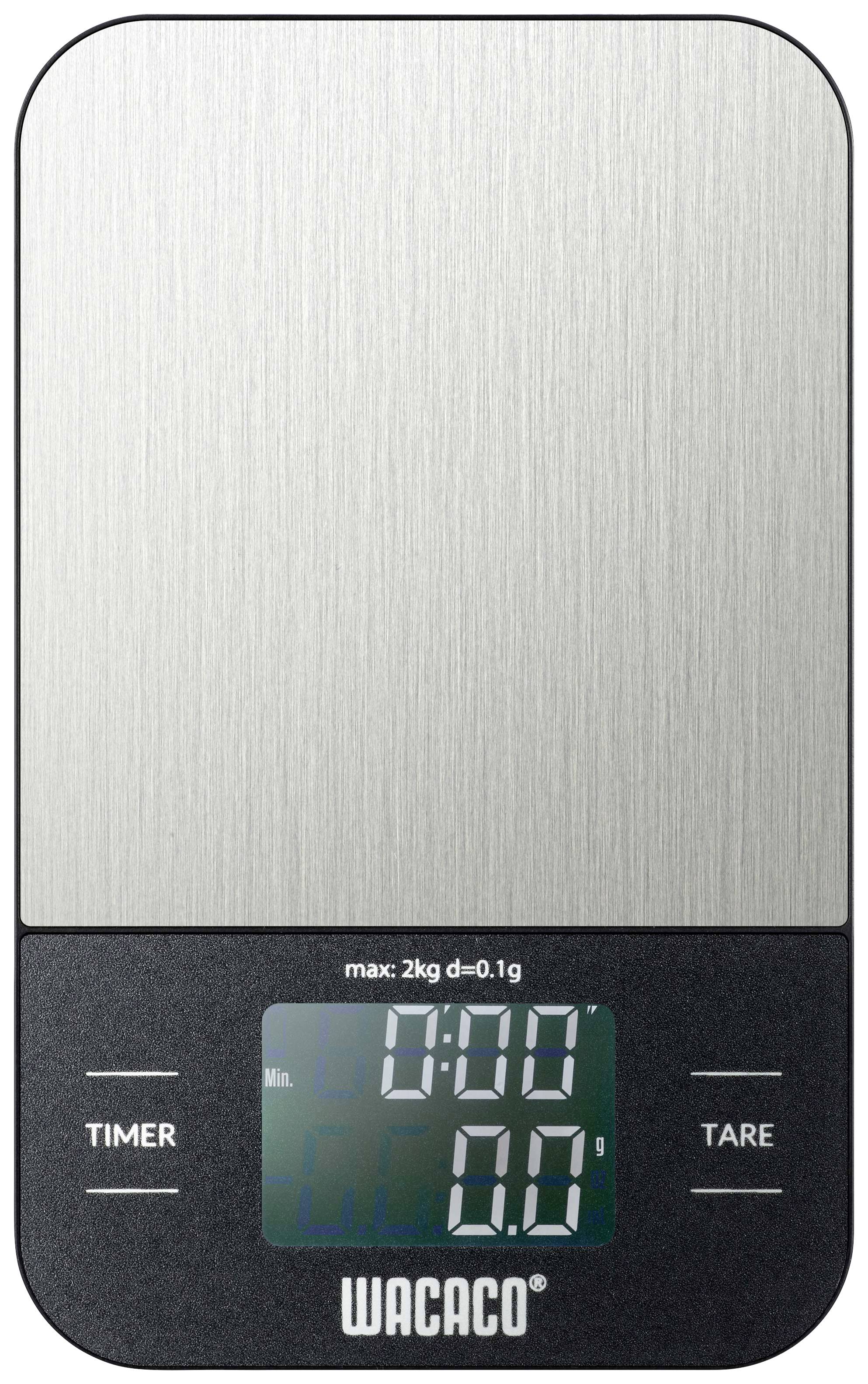 Wacaco Picopresso Kaffeewaage in Taschenform Silber, Schwarz