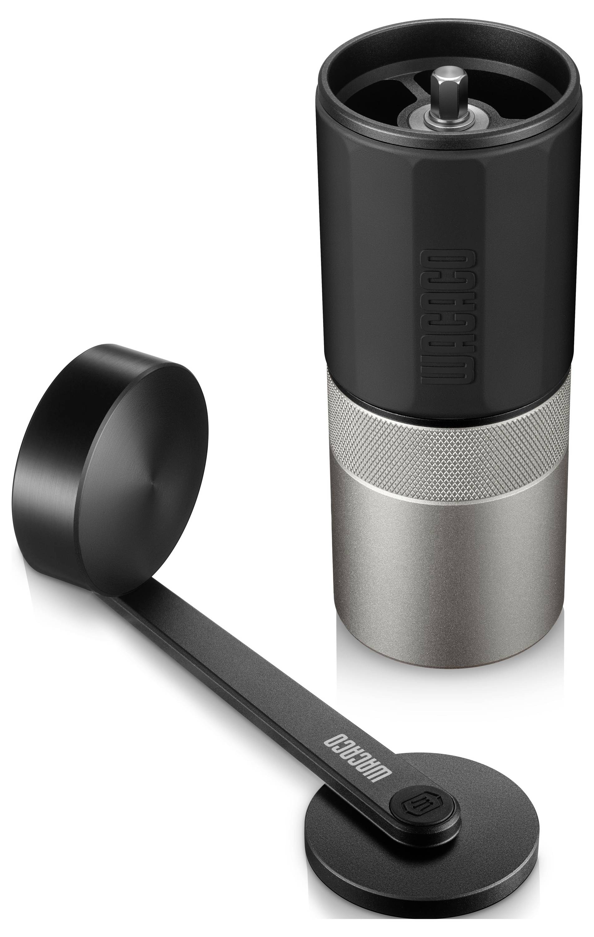 Wacaco Exagrind Mühle in Taschenform Schwarz, Silber