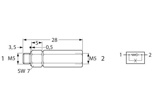 Kendrion Drosselrückschlagventil 47.251.10 0.5 bis 8 bar 1St.