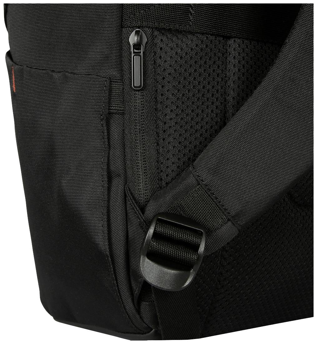 Schwarze Tasche mit verstärktem Gurt und Reißverschluss, geeignet für sicheren Transport.